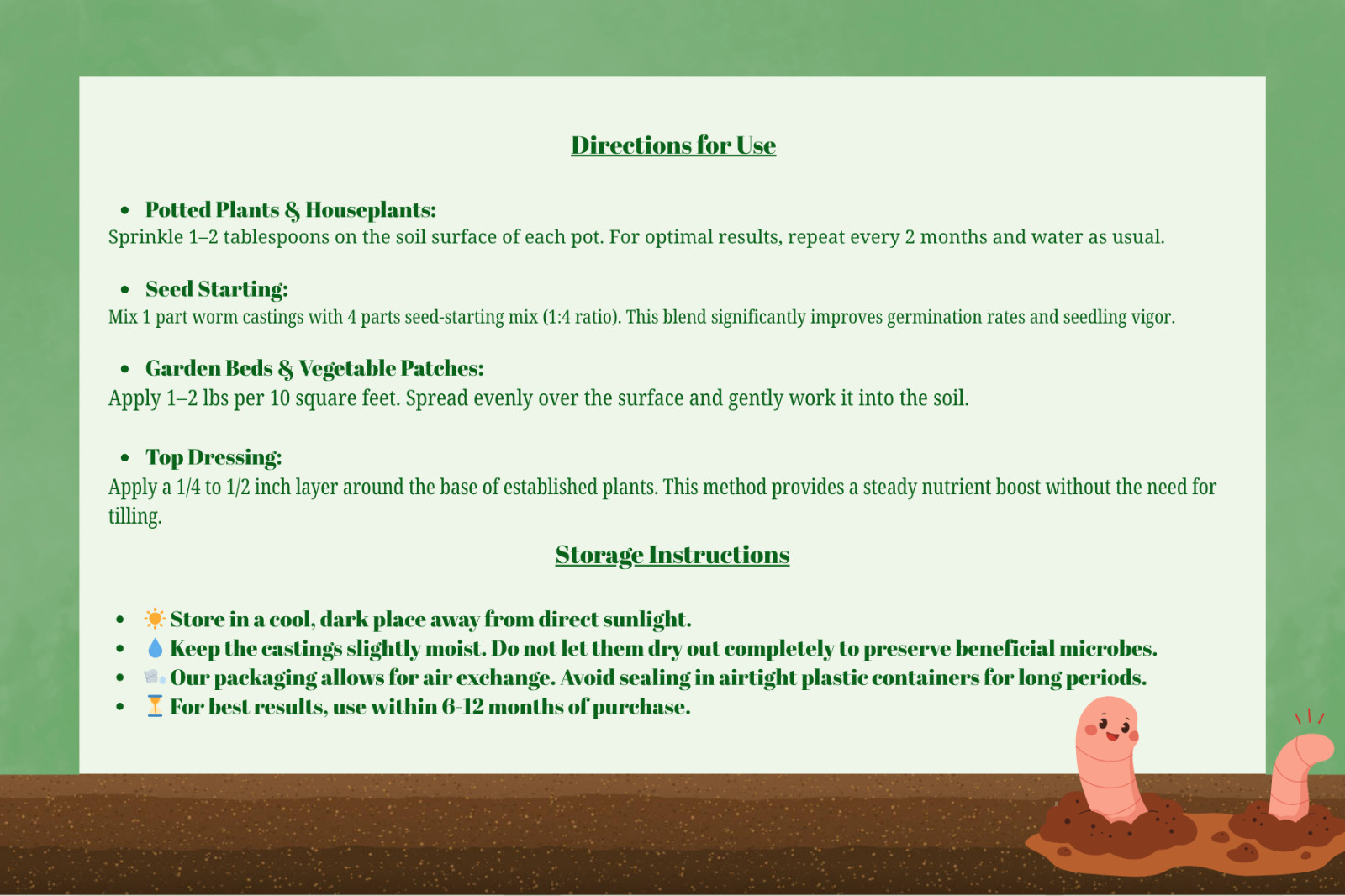 WORM CASTINGS ORGANIC SOIL AMENDMENT AND FERTILIZER (Odour free, natural, fresh)