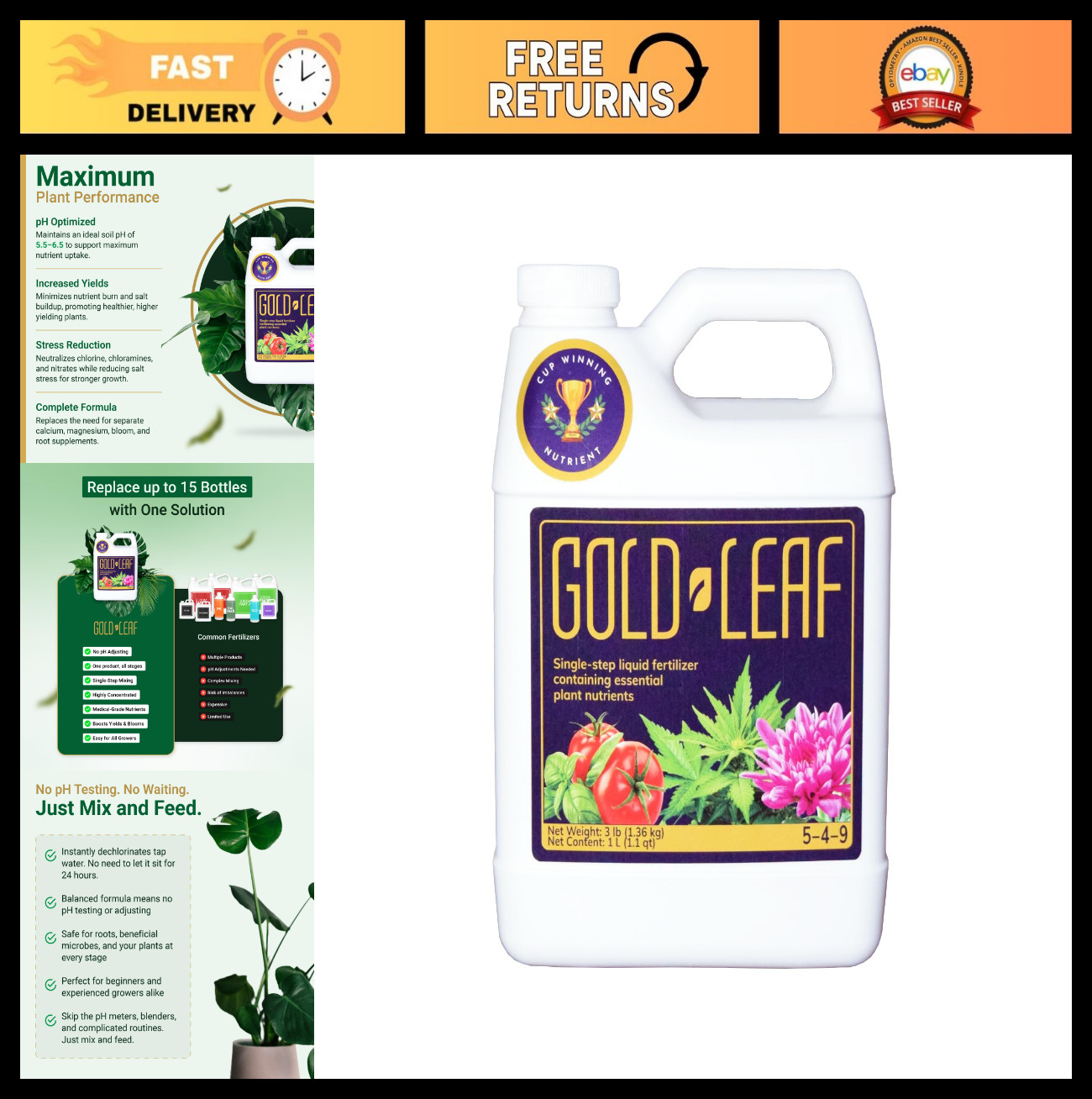 All-in-One Liquid Fertilizer 1L | pH Balanced, Dechlorinates, No Additives | Soi