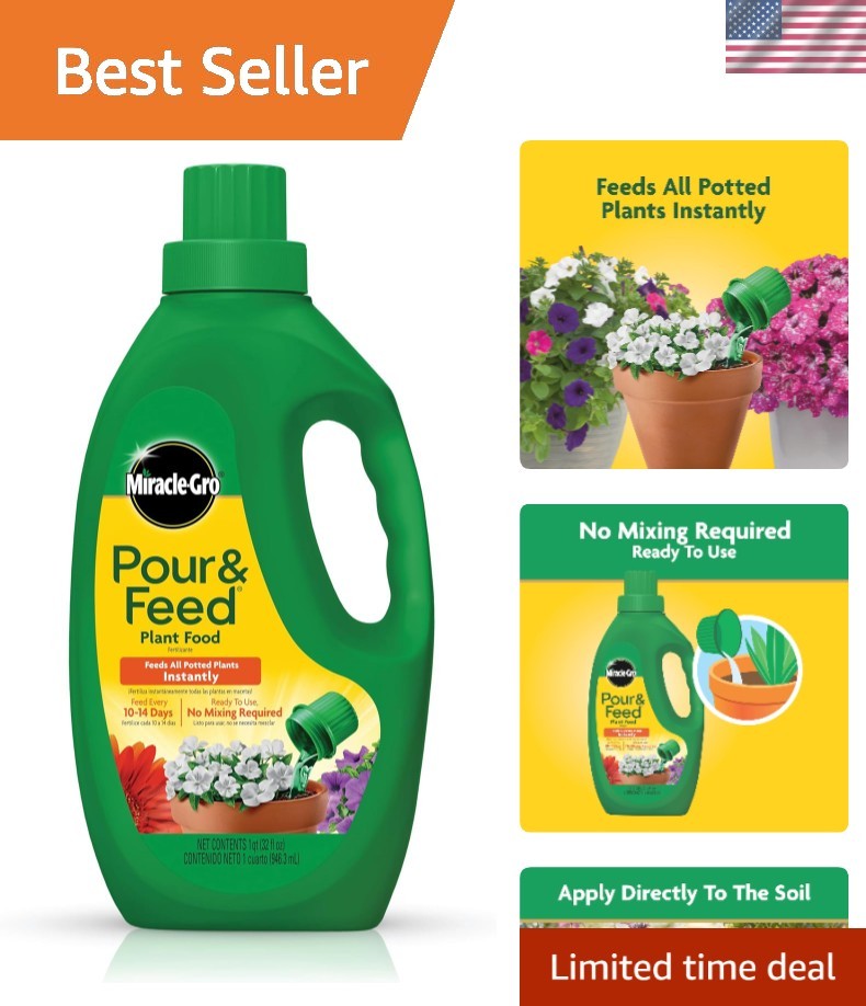Miracle-Gro 32 oz Plant Food for Quick Growth in Indoor & Outdoor Containers
