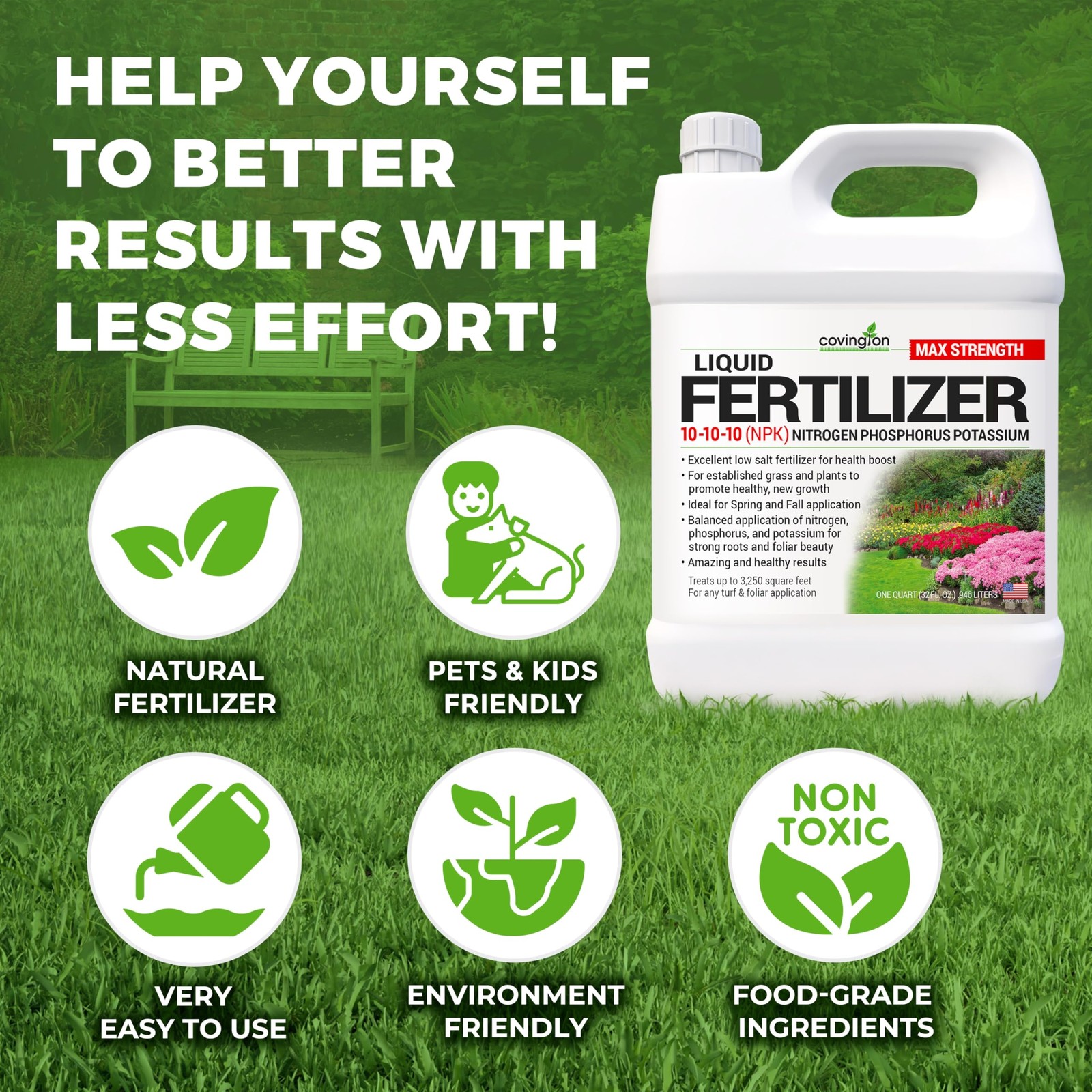 All Purpose 101010 Liquid Fertilizer 32oz Lawn Plant Food Concentrate Grow