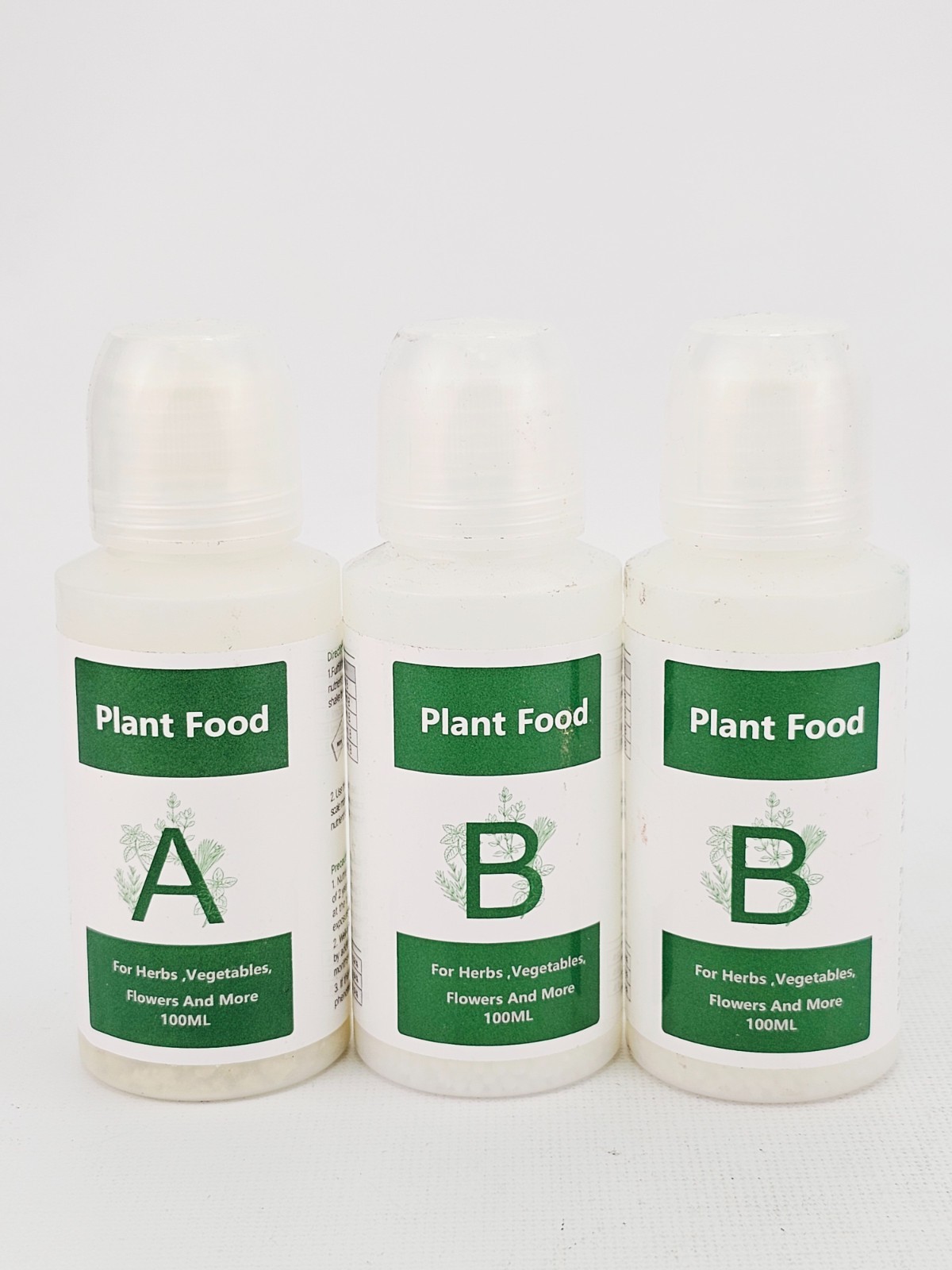 Plant Food A Plant Food B Fruits Herbs Vegetables Flowers 100ml Lot of 3