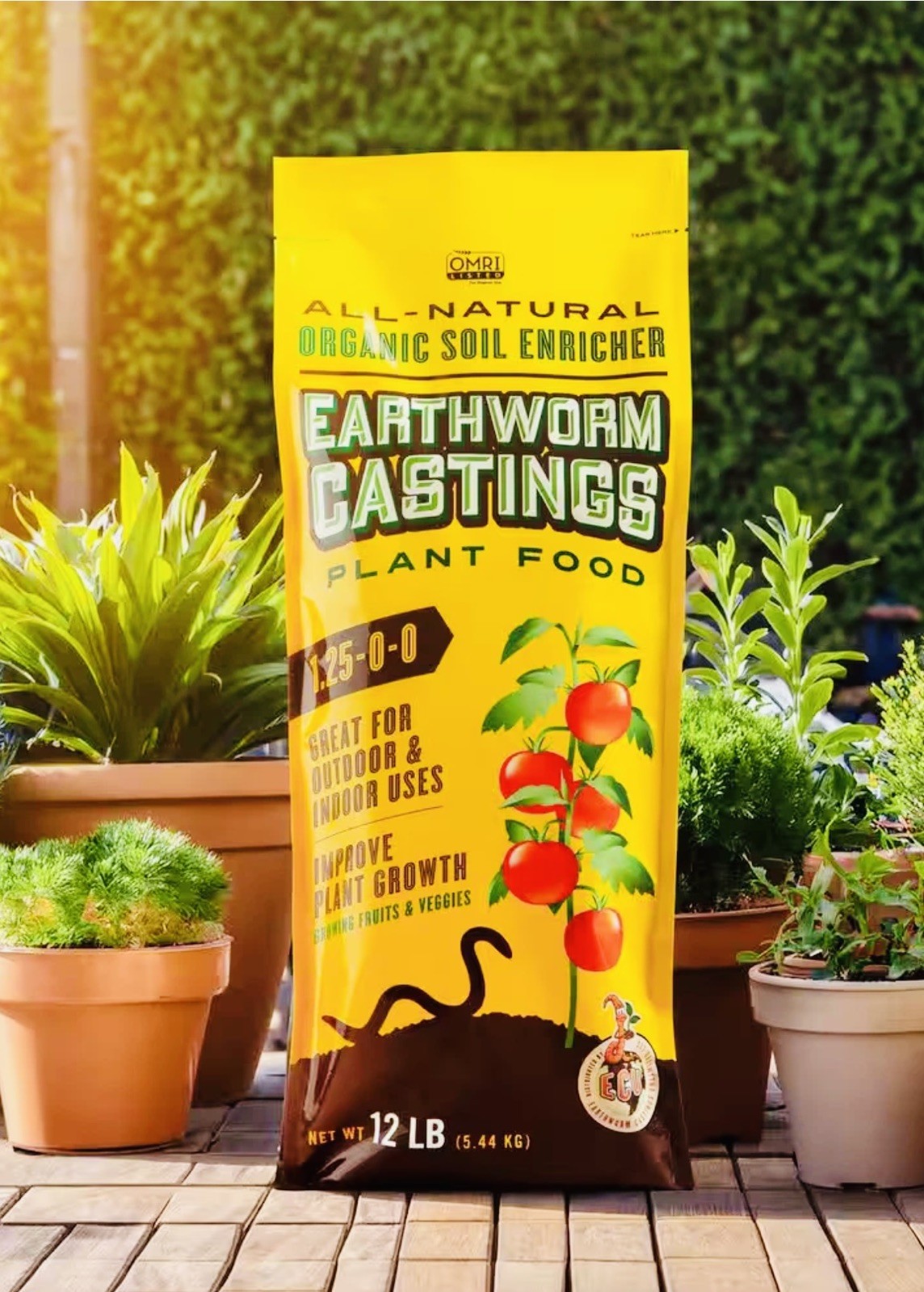 12 Lbs. Bag Earthworm Castings…ALL Natural Plant Food…Improves plant Growth.