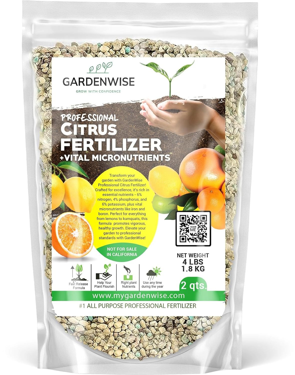 GARDENWISE 8-4-8 Acidic Fertilizer for Azaleas & Professional Citrus + Vital Mic