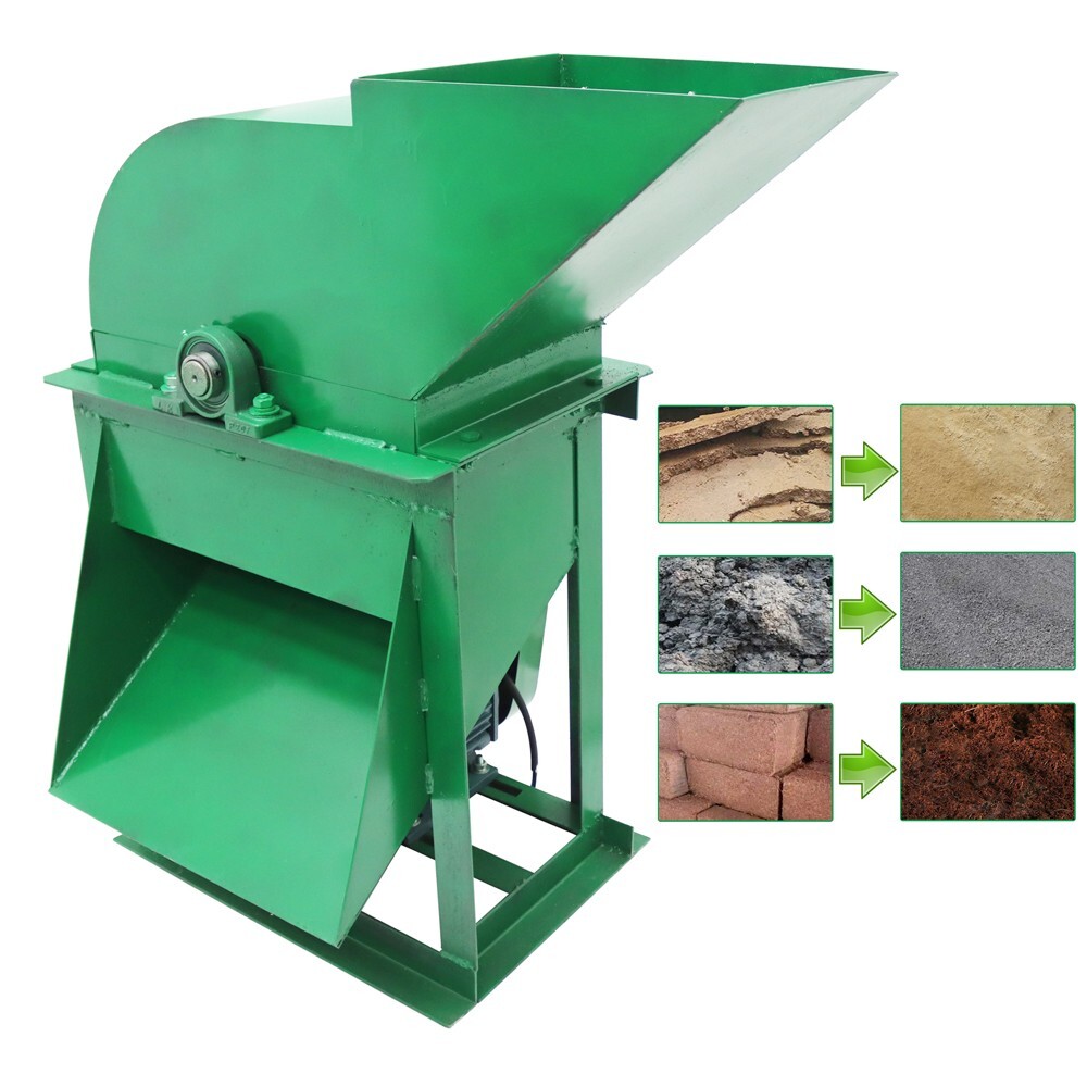 220V Soil Crusher Organic Fertilizer Crusher manure machine 20mm Sieve 3 tons/h
