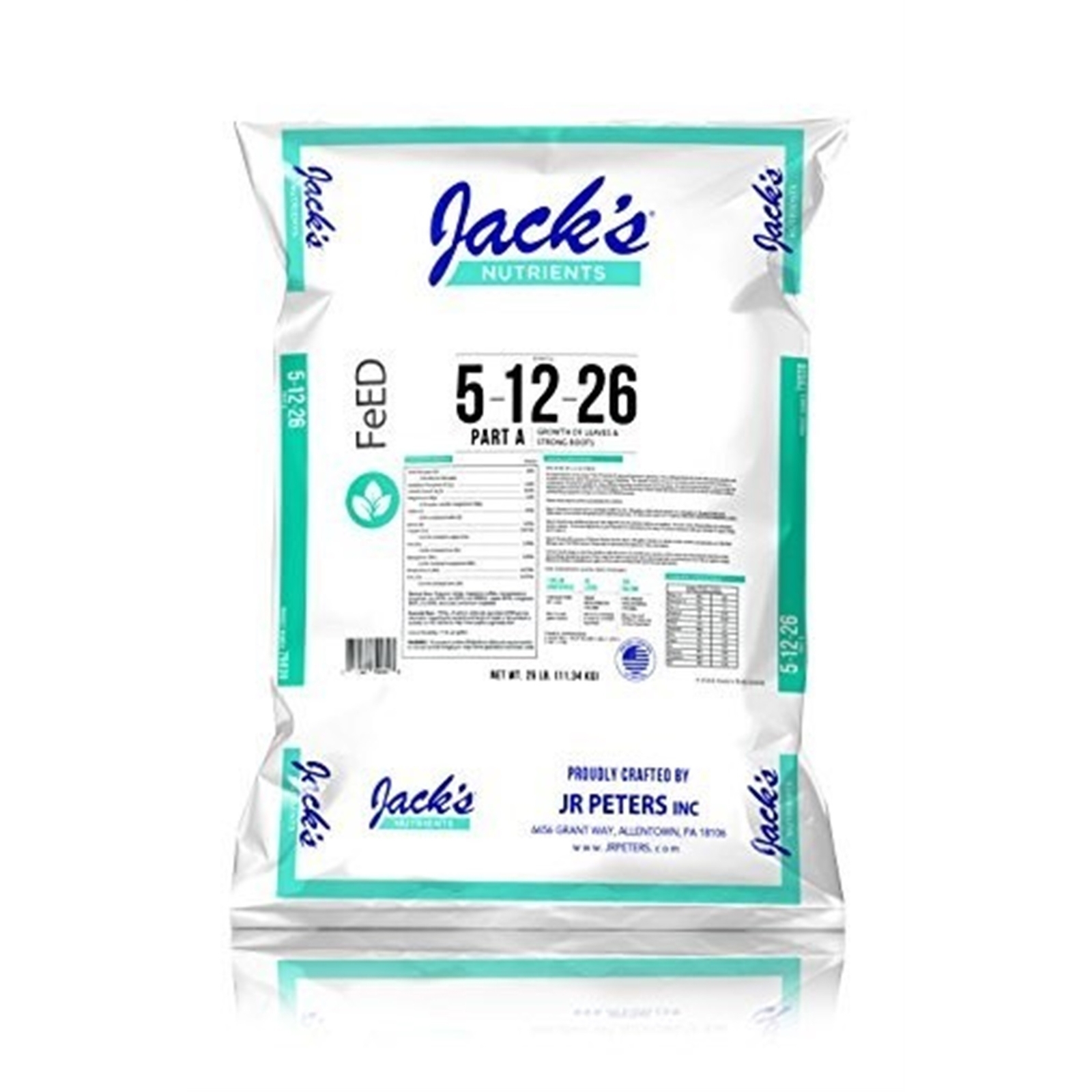Jack’s Nutrients 5-12-26 Part A Water-Soluble Fertilizer, 25lbs