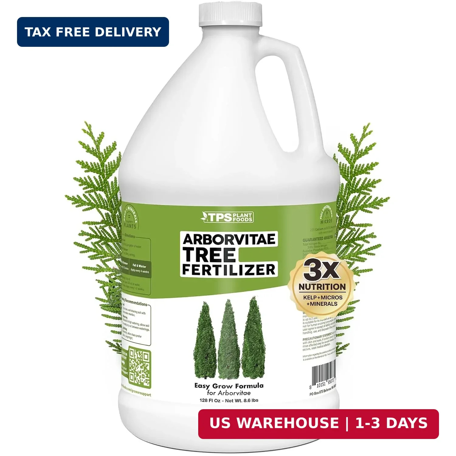 Arborvitae Tree Fertilizer – Liquid Plant Food for Greener Foliage, 1 Gal | Supp