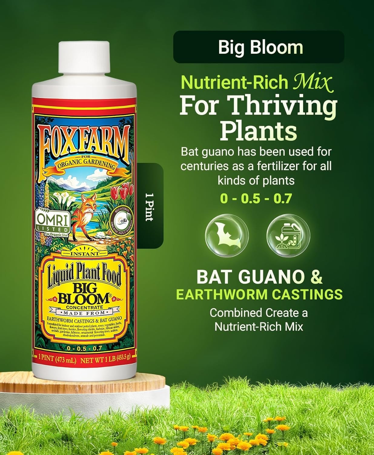 Fox Farm Big Bloom Liquid Plant Food – Organic Bloom Fertilizer for Flowering…