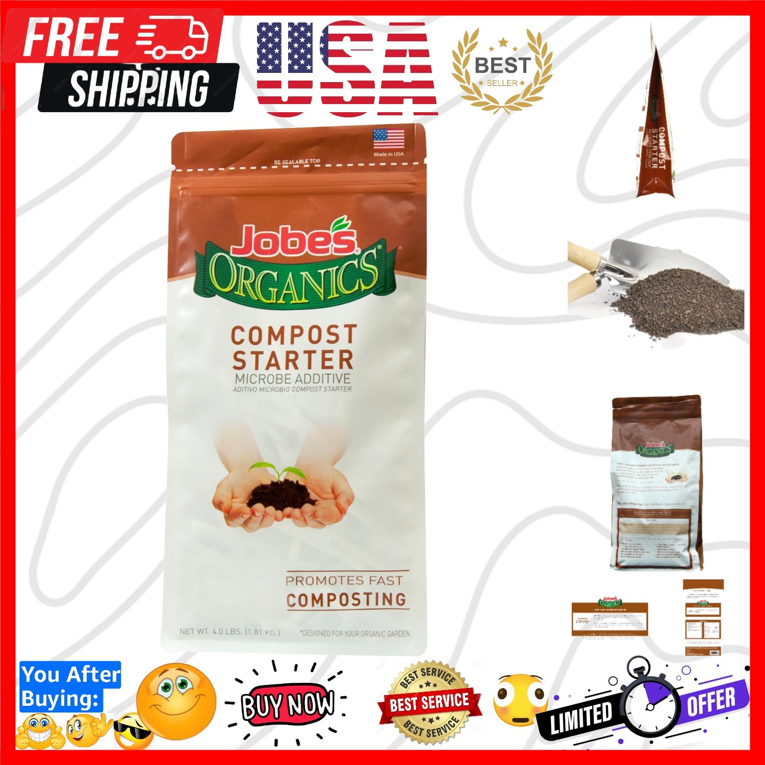 Fast Acting Granular Fertilizer Compost Starter, Easy Plant Care Compost Acce…