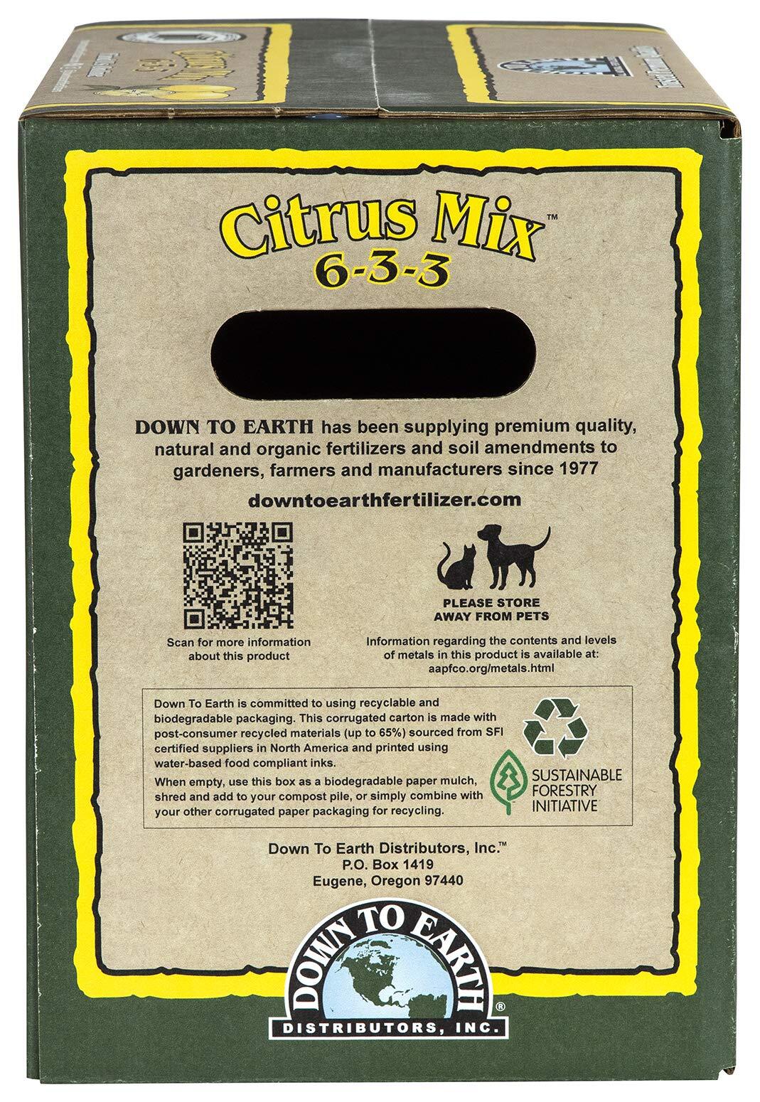 Down to Earth Organic Citrus Fertilizer Mix 6-3-3, 15 lb