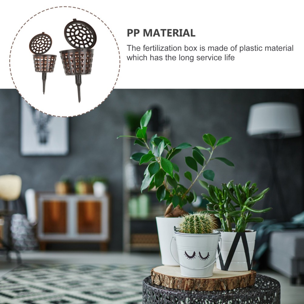 20Pcs Gardening Fertilization Boxes Plastic Fertilizer Containers Coffee Color