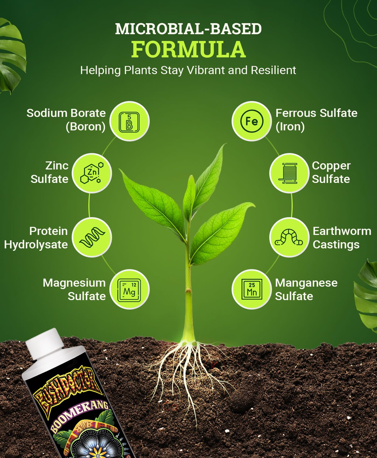 Bushdoctor Boomerang Fertilizer 1 Pint Root Booster for Stressed Plants