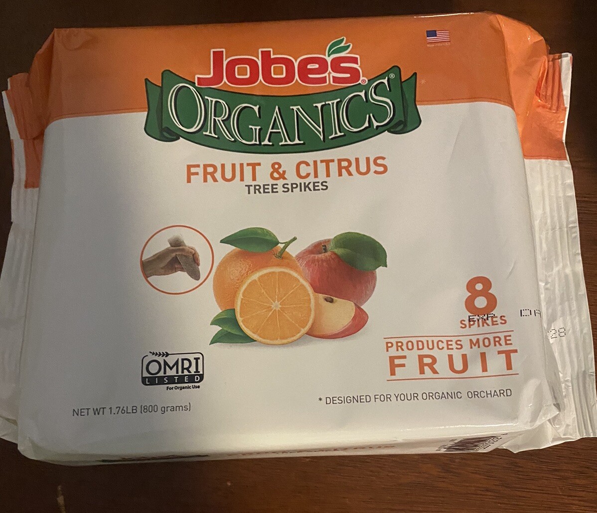 Jobe’s Organics Fruit & Citrus Tree Fertilizer Spikes, 8 Spikes 1.76lbs