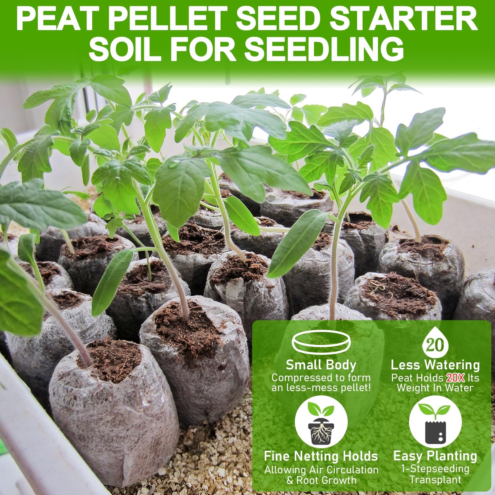 Legigo 100 Pcs 30mm Peat Pellets Seed Starter Soil Pods Seedling Soil Block Peat