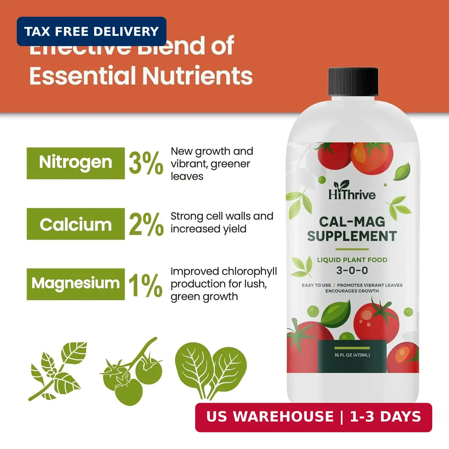 16oz Cal Mag for Plants – Makes 96 Gallons of Calmag for Plants Fertilizer, Liqu