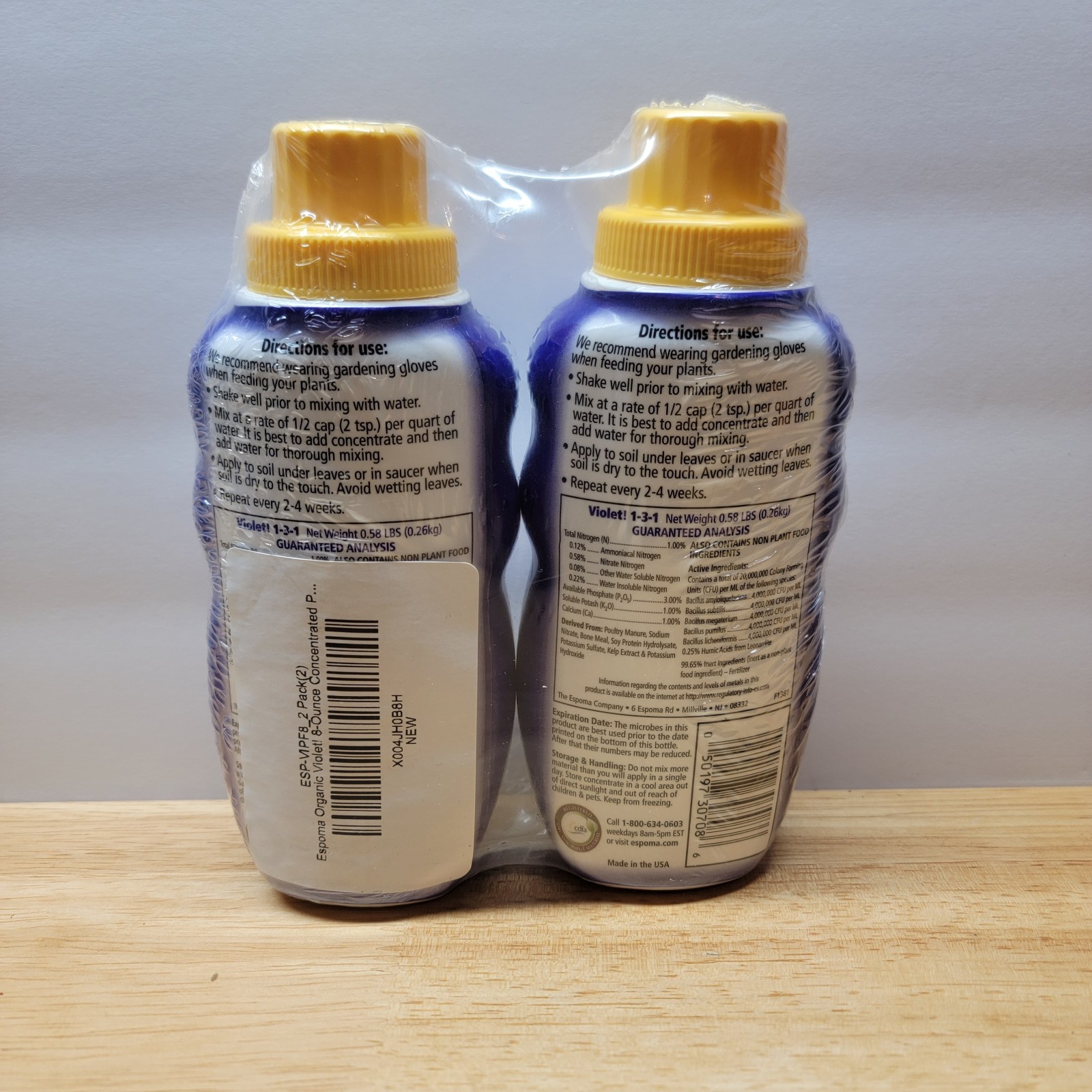Espoma Organic Violet! Plant Food and Bloom Booster, Liquid, 8oz (2 pack)