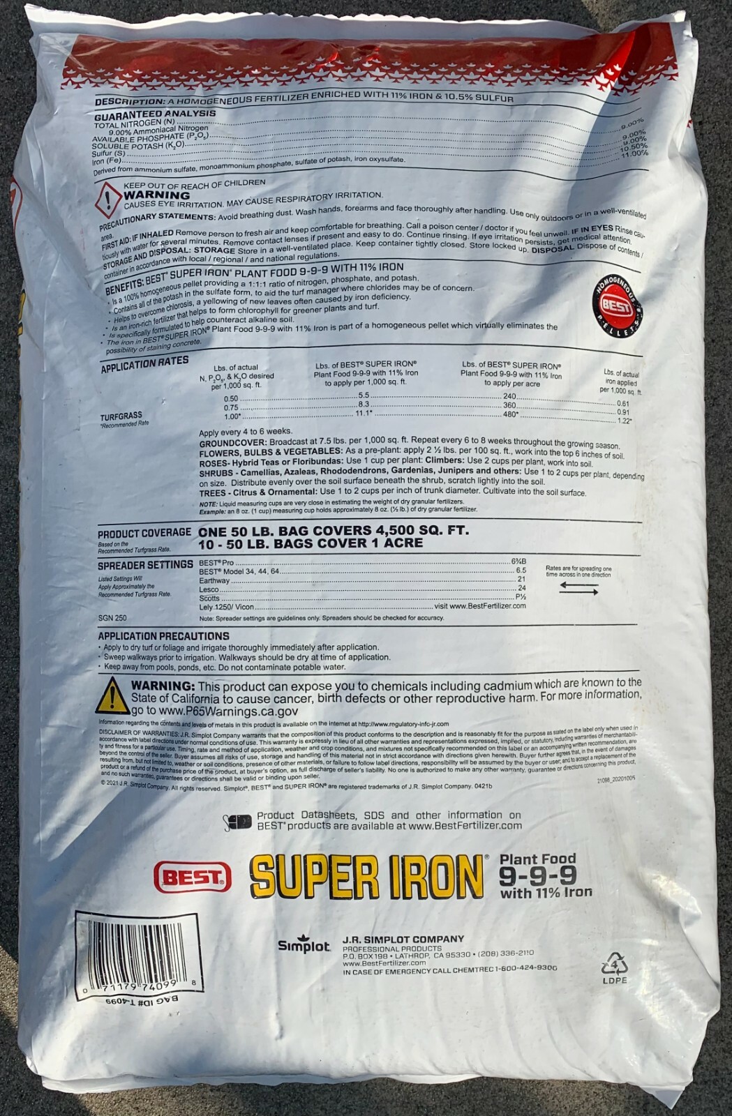 SUPER IRON Plant Food 9-9-9 with 11% Iron – Professional Fertilizer 12 pounds