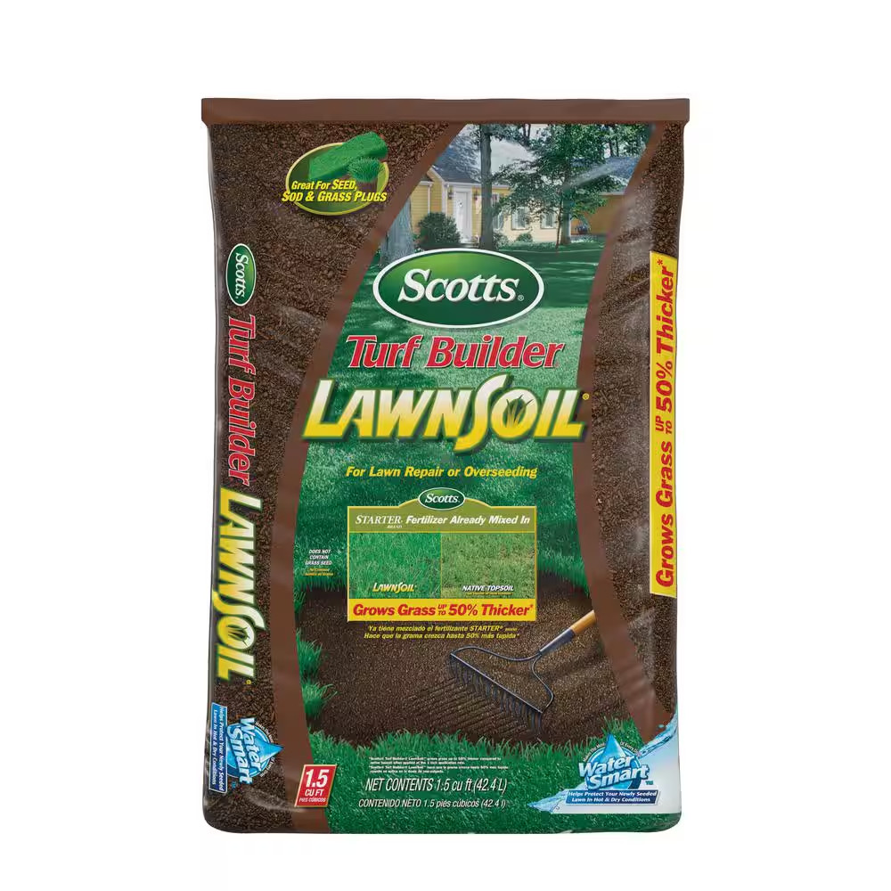 Turf Builder Lawn Soil 1.5 Cu. Ft. for Lawn Repair or Overseeding, Use to Plant