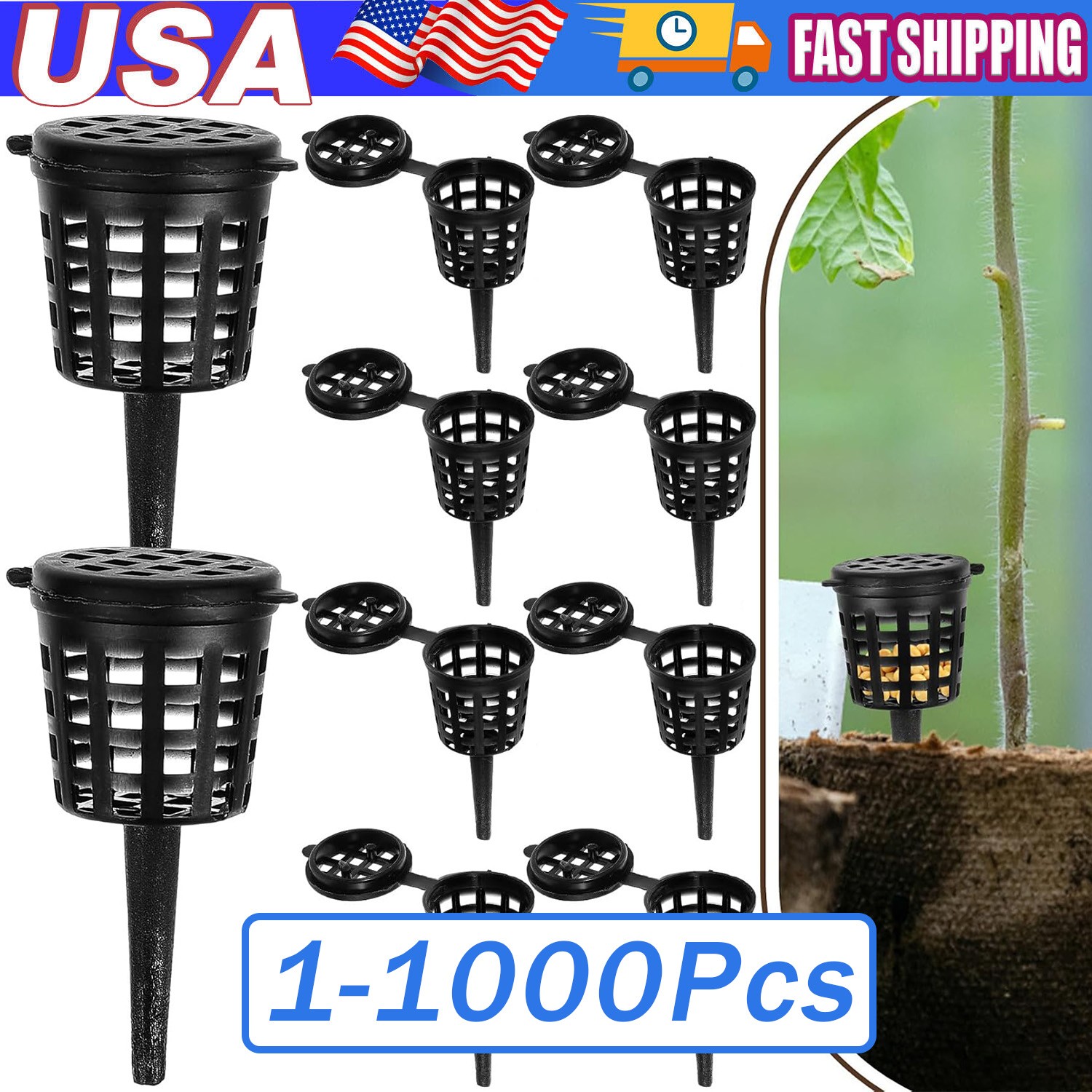 1000 Pcs Bonsai Fertilizer Baskets with Lid Portable Fertilizer Mesh Baskets Lot