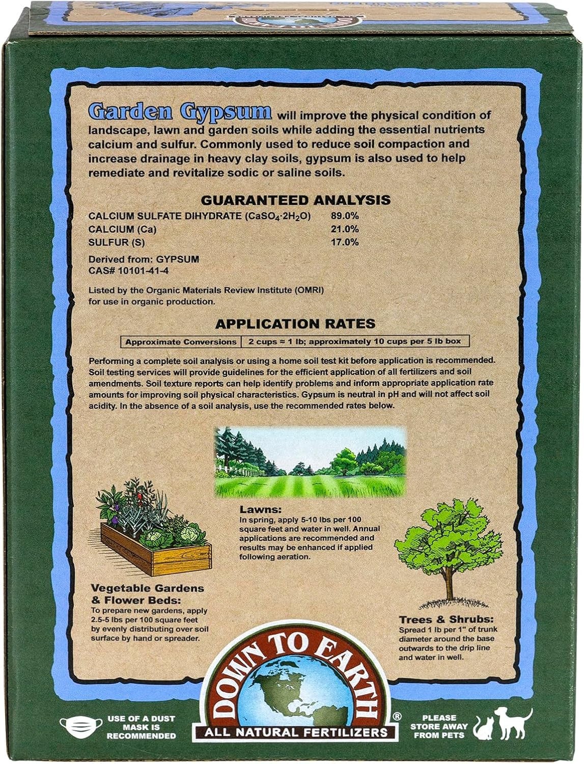 Organic Prilled Garden Gypsum – 5 lb Calcium Sulfate for Clay Soil Improvement