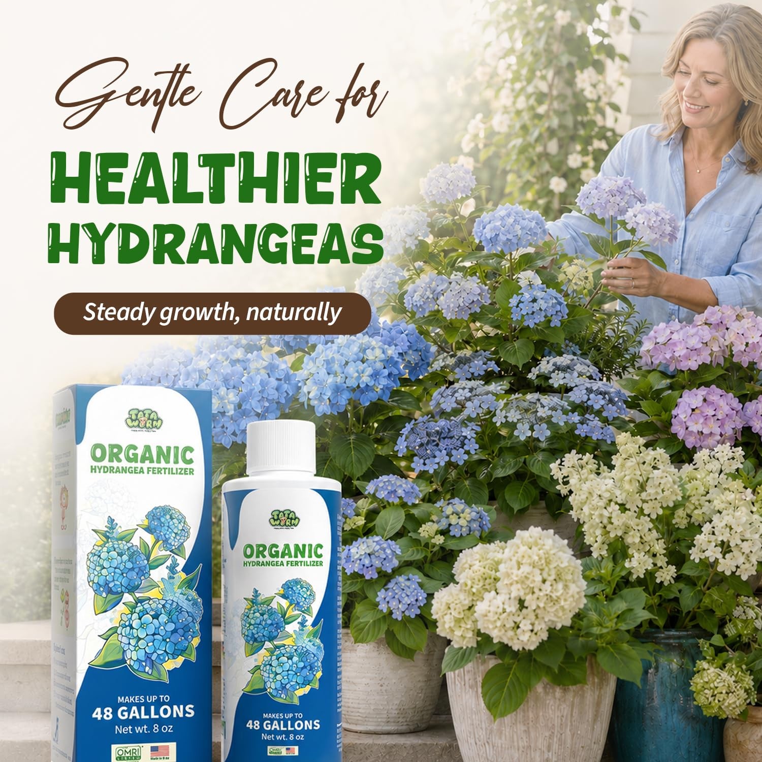 Organic Hydrangea Fertilizer, 8oz Makes 48 Gallons, Liquid Kelp Plant Food | …