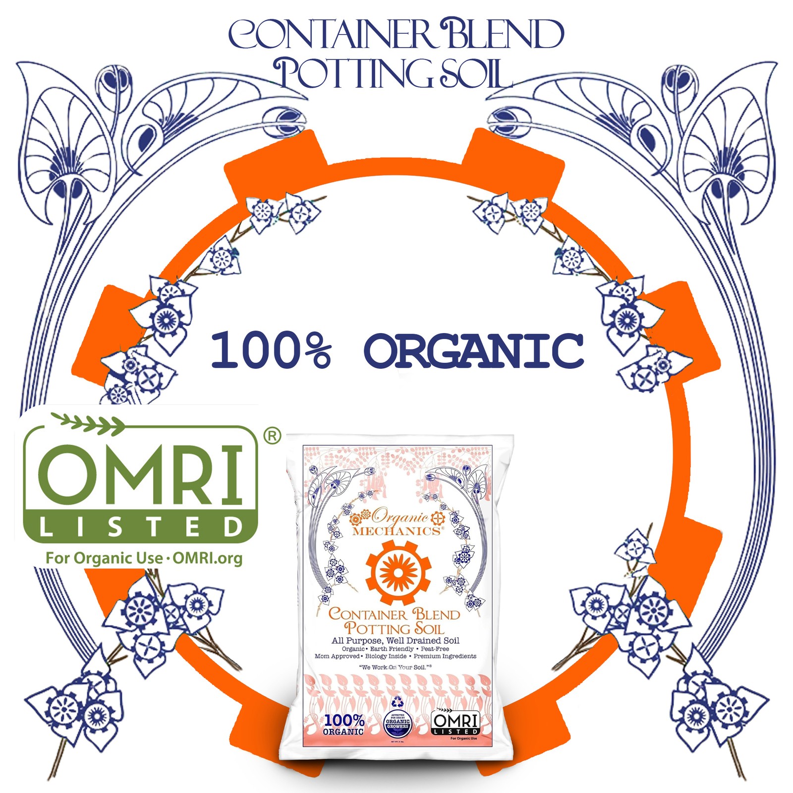 Organic Mechanics, Container Blend Potting Soil- 1 CU FT.