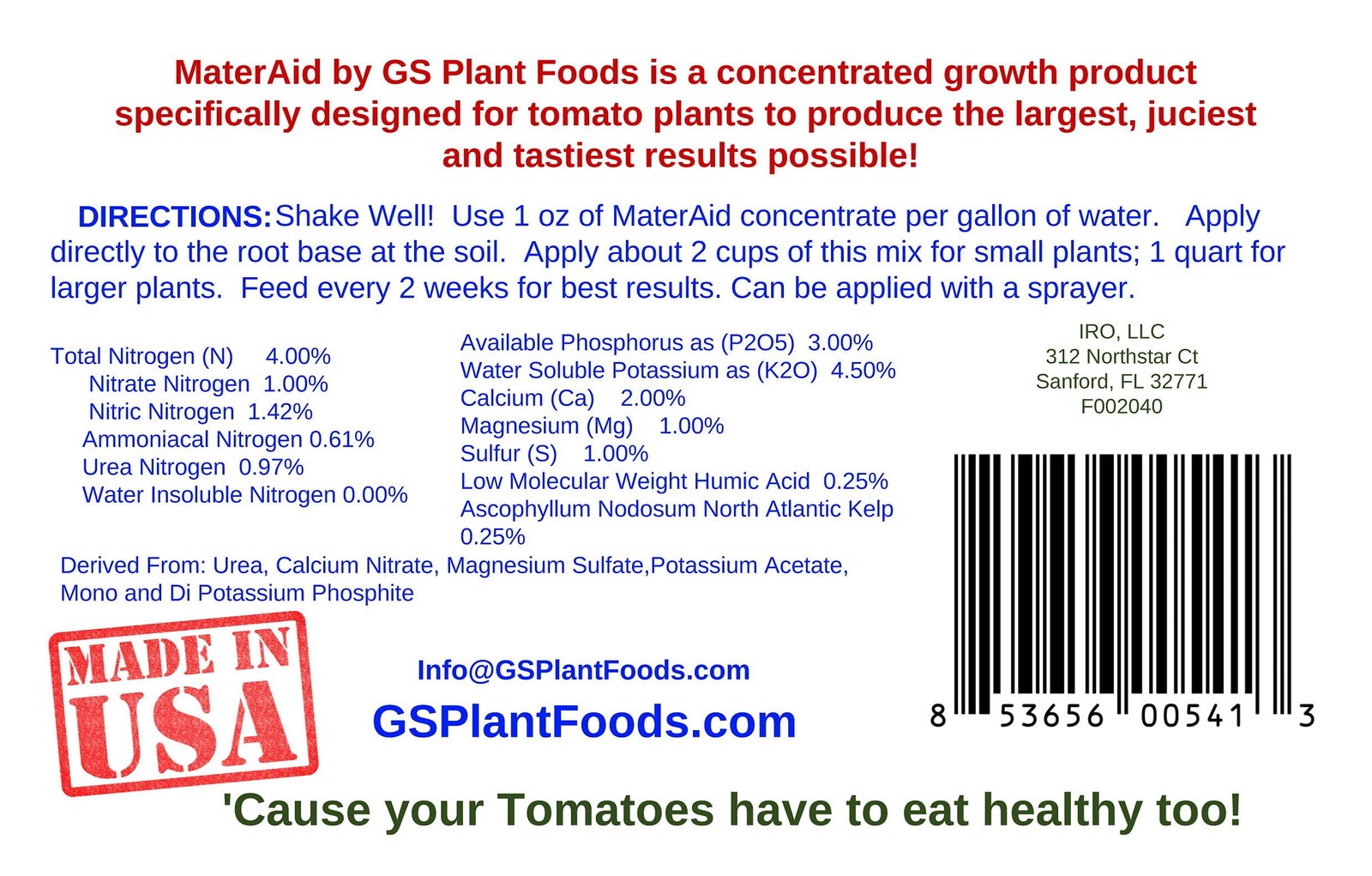 MaterAid Tomato Fertilizer – Organic Plant Food for Feeding & Growing Tomatoe…