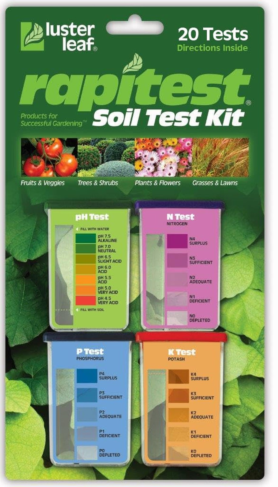Rapitest Soil Test Kit for Gardens, Vegetables, Flowers and Lawns. USA design…