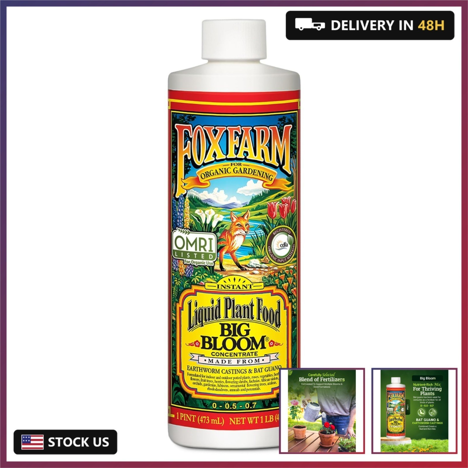 Fox Farm Big Bloom Liquid Plant Food – Organic Bloom Fertilizer for Flowering &