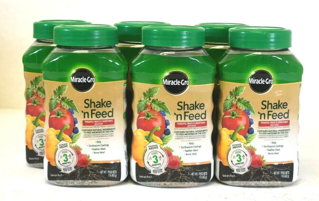 6 Miracle-Gro Shake ‘N Feed Tomato, Fruits and Vegetables Fertilizer/Plant Food