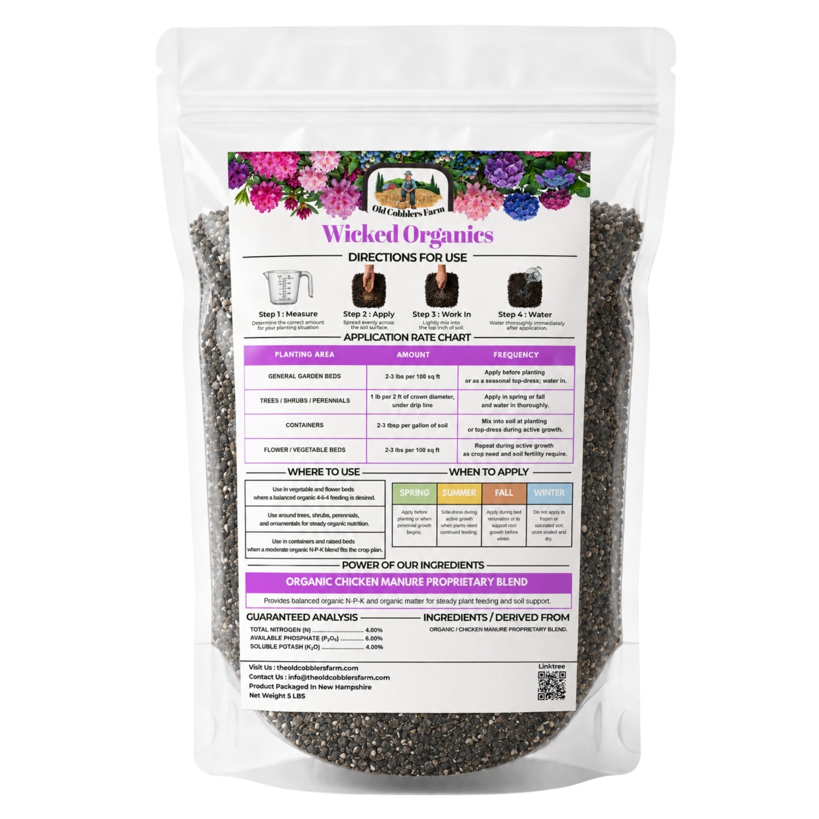 Old Cobblers Farm™ Wicked Organic 4-6-4 Fertilizer — Acid-Loving Plant Food