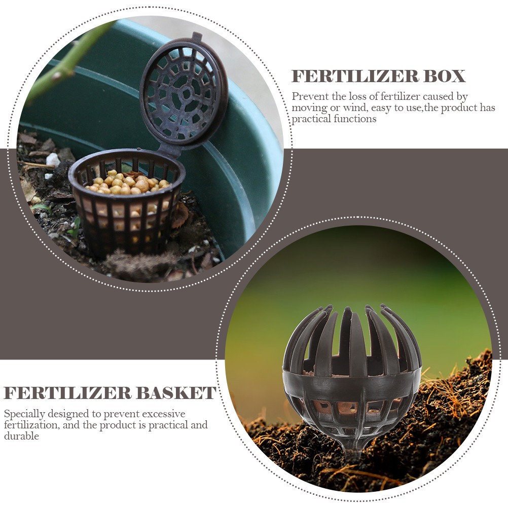 20Pcs Durable Plastic Fertilizer Boxes for Bonsai Planting Coffee Color