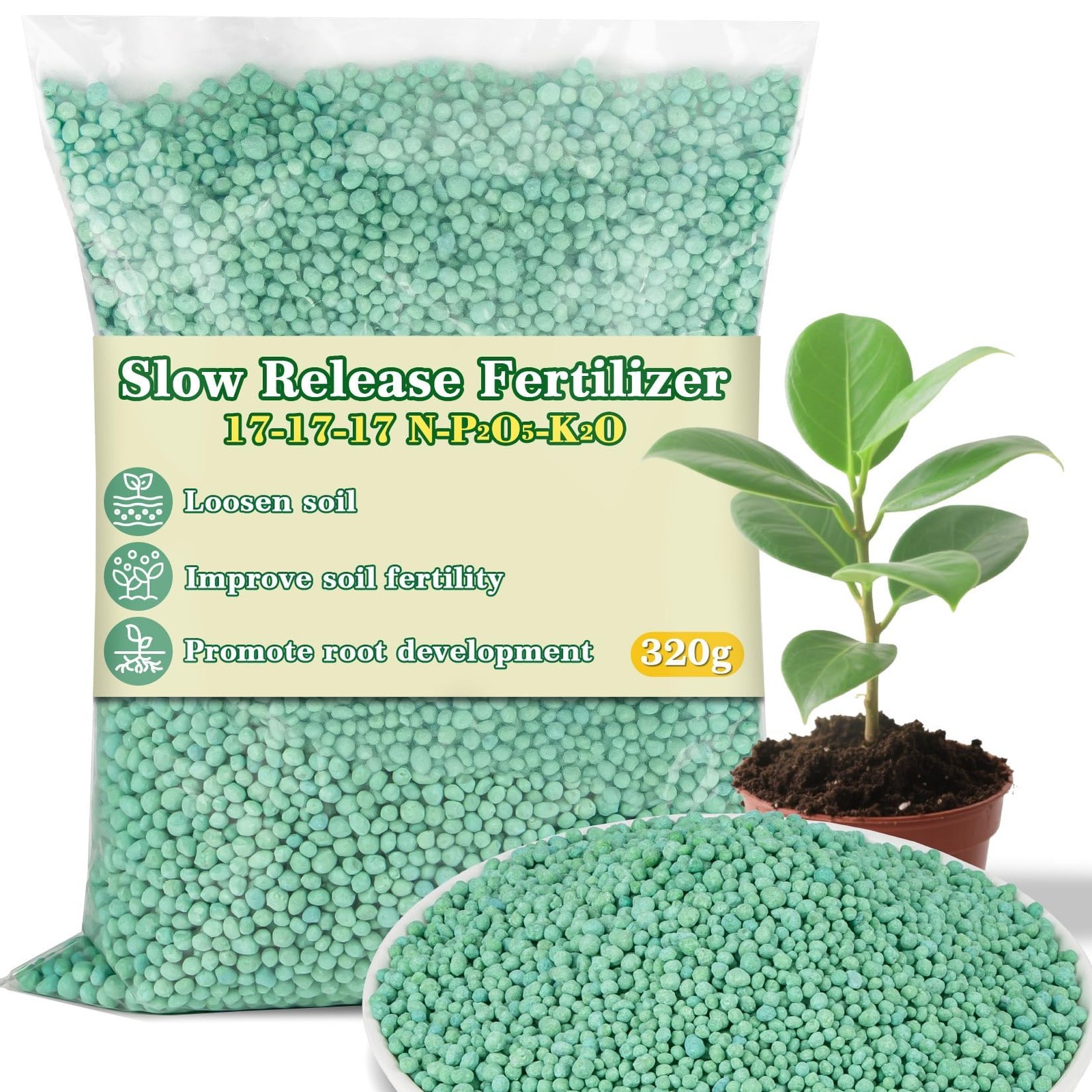 11.28 OZ Slow Release Fertilizer – 17-17-17 All Purpose for Plants