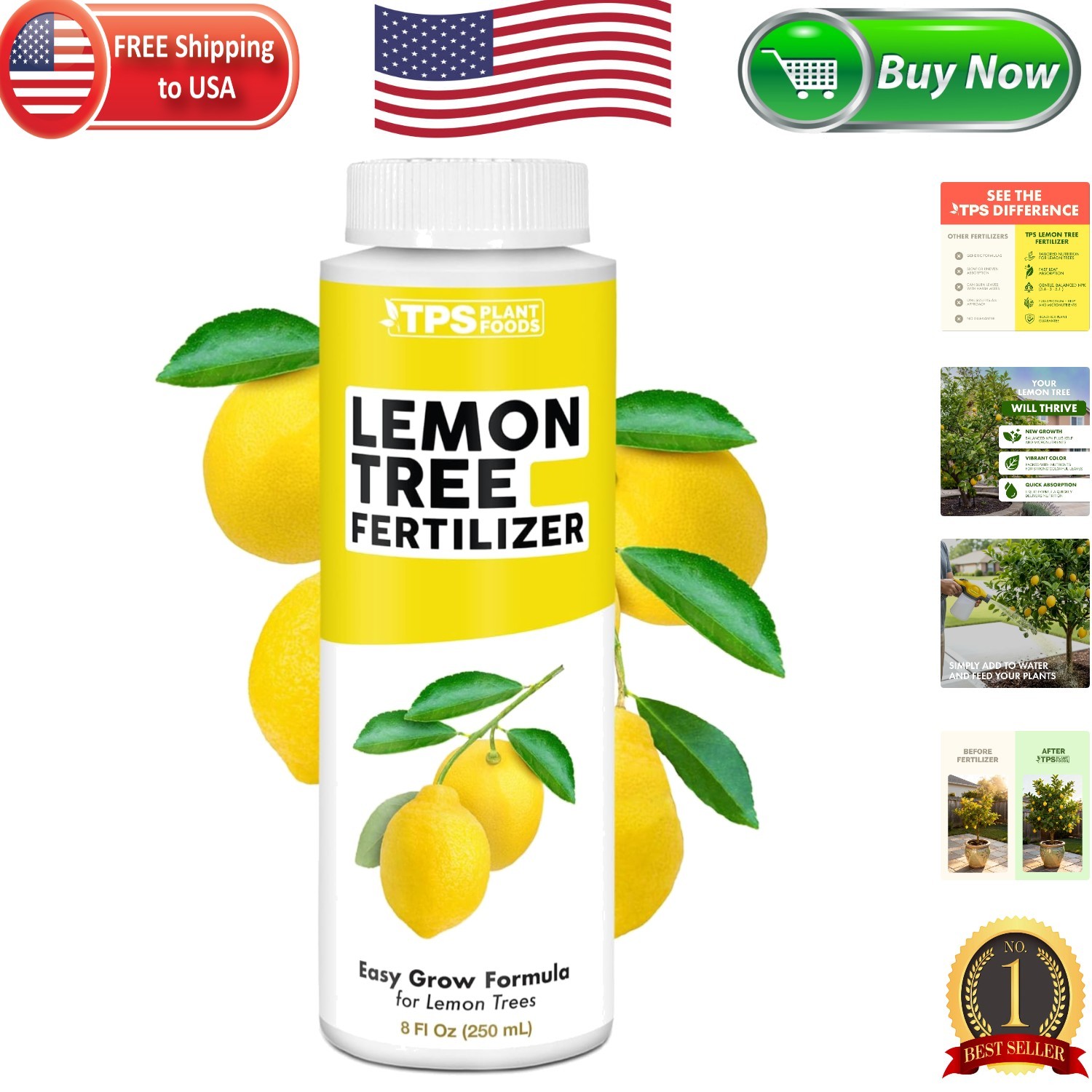 8 oz Liquid Lemon Tree Fertilizer for Vibrant Growth & Abundant Fruit