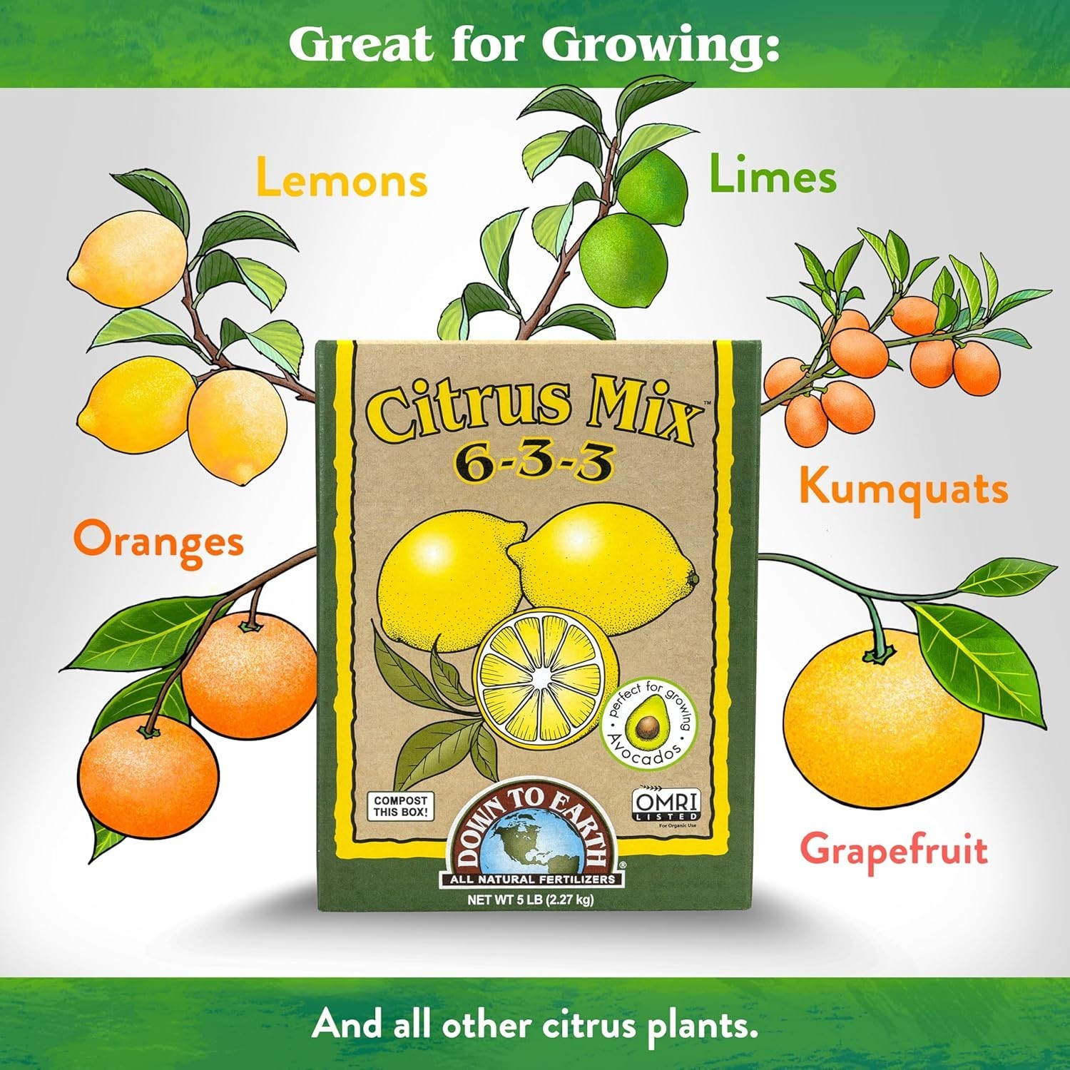 All-Natural 6-3-3 Citrus Mix – Fertilizer for Vibrant Lemons & Limes, 5 lb