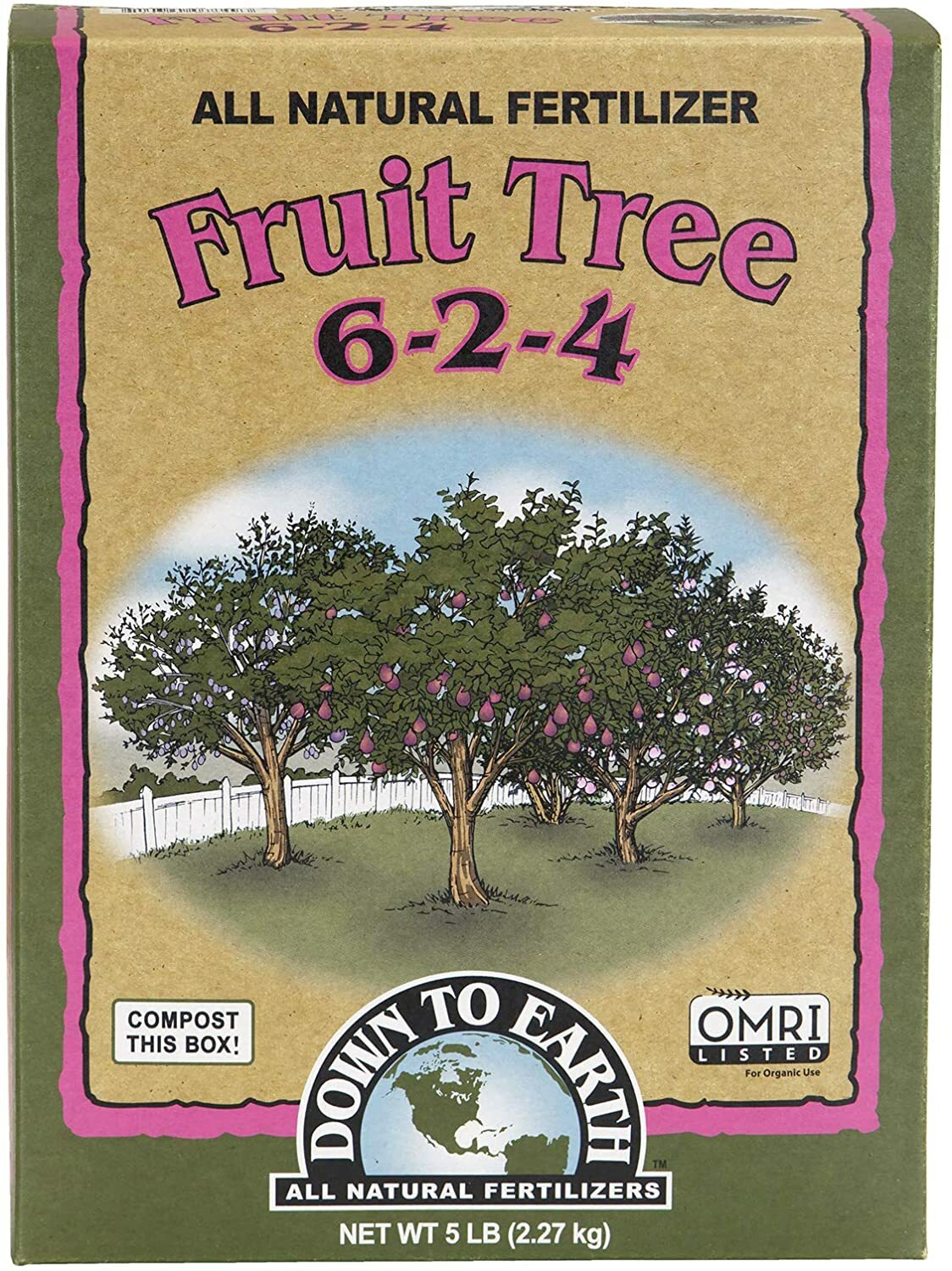 Down to Earth Organic Fruit Tree Fertilizer Mix 6-2-4, 5lb