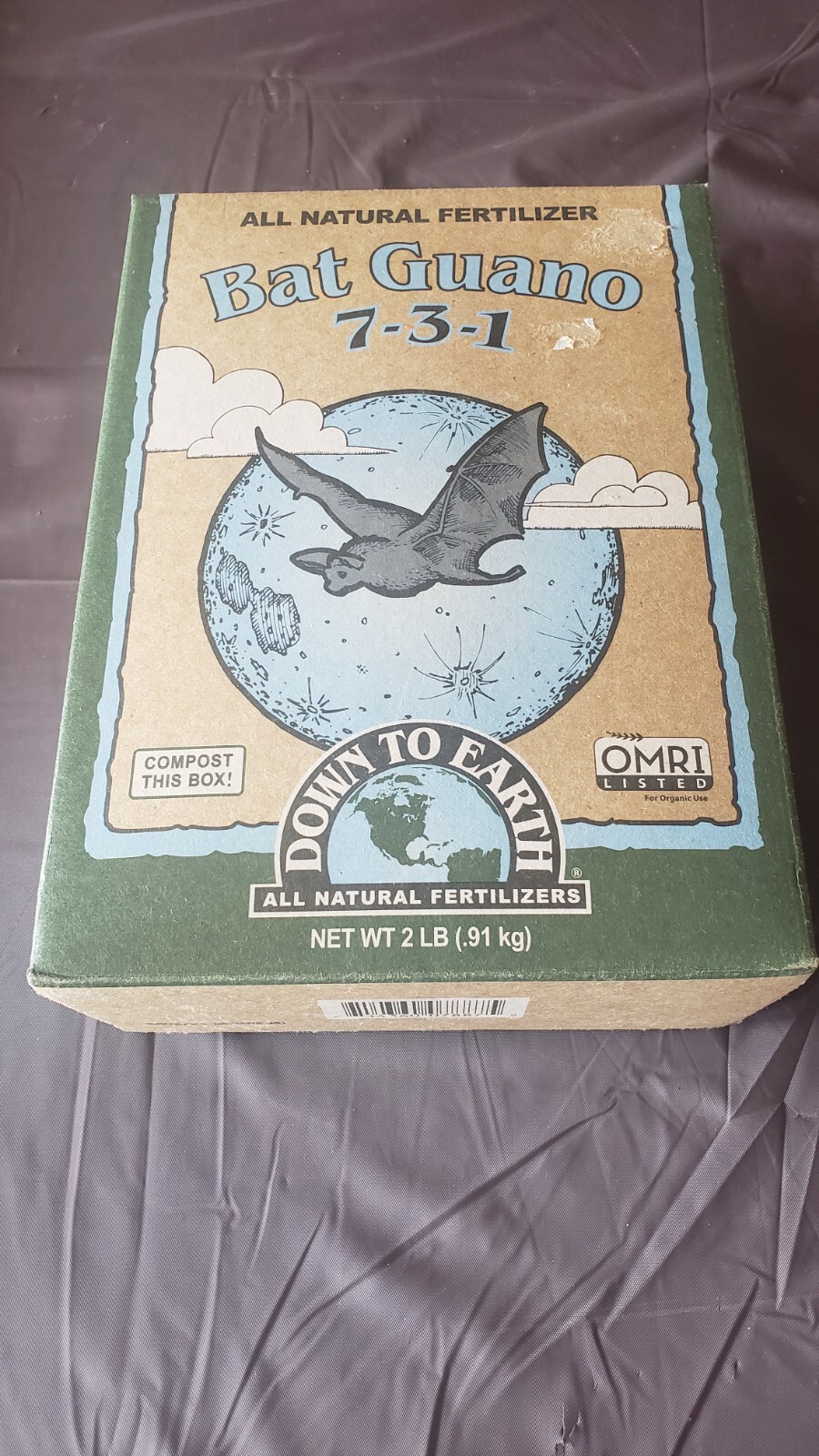 Down to Earth 2 LB Organic Bat Guano Fertilizer Mix 7-3-1 New 2 Pound box