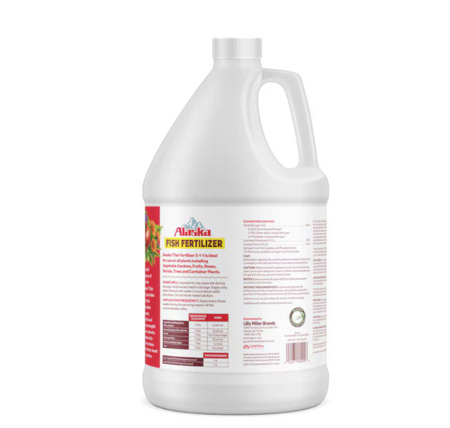 Organic Fish Emulsion Liquid Plant Food Fertilizer Concentrate 128 oz 5-1-1 NPK
