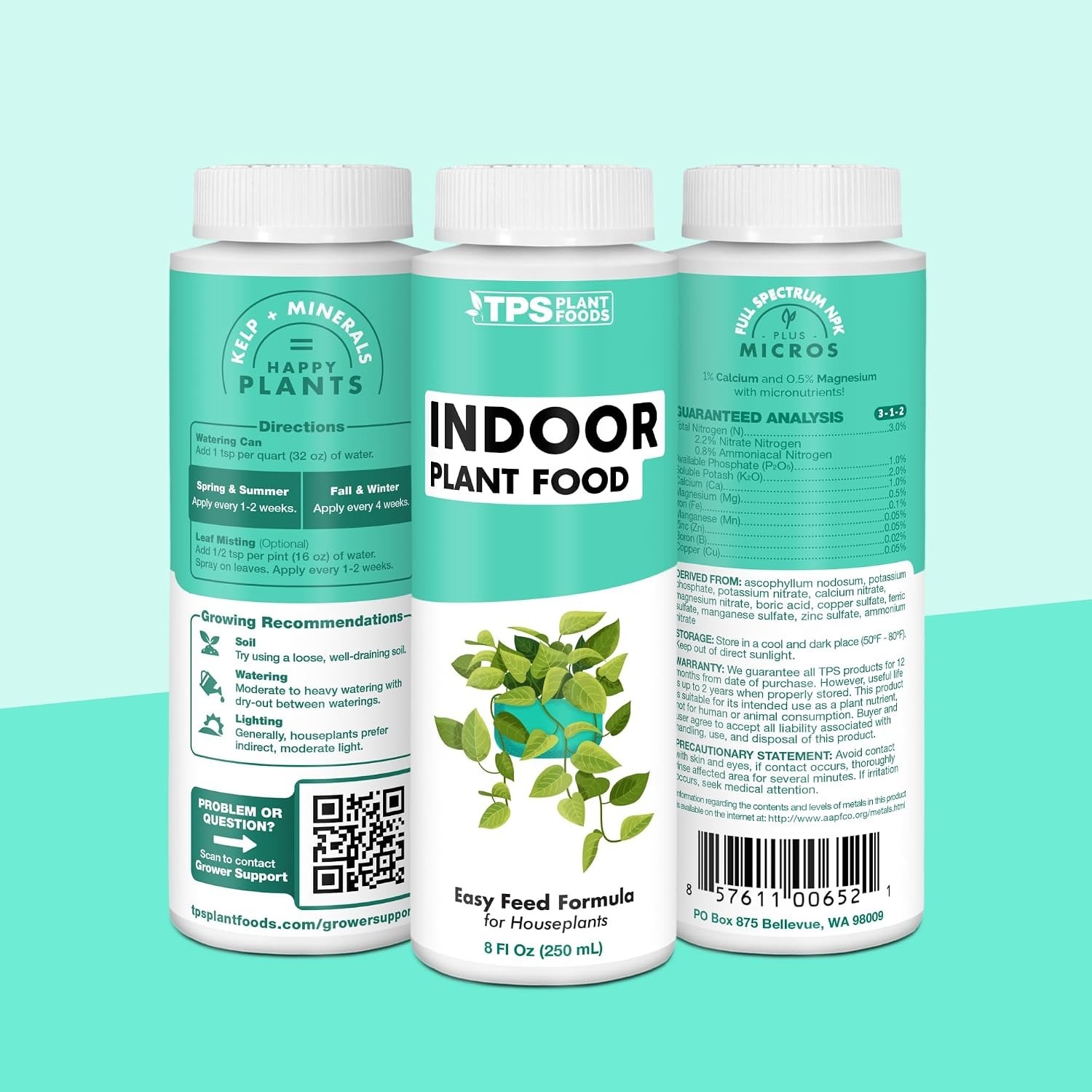 8oz Liquid Plant Food for All Indoor Plants – Encourages Growth & Strong Roots