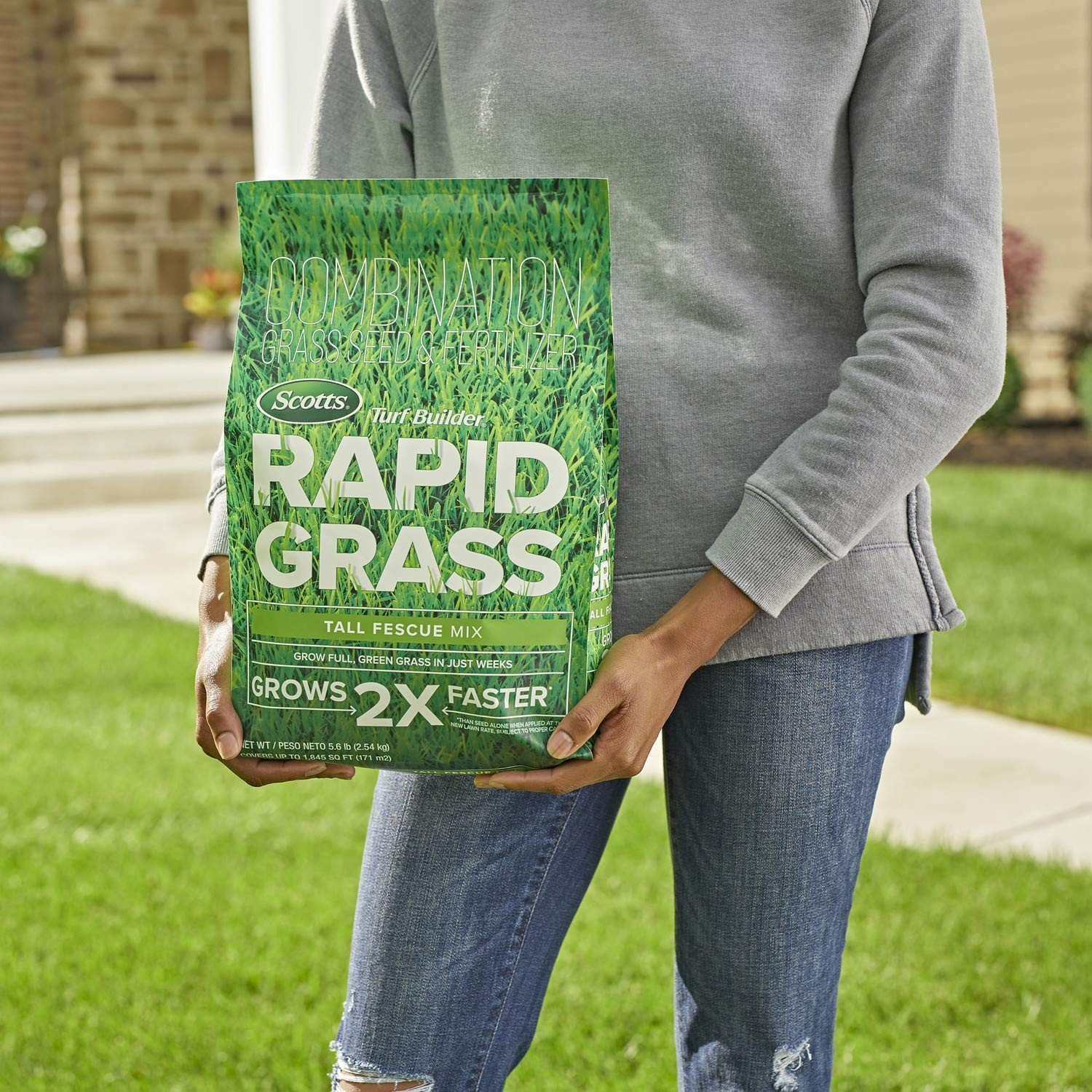 Rapid Grass Tall Fescue Mix – Fast-Growing Lawn Seed & Fertilizer, 5.6 lbs