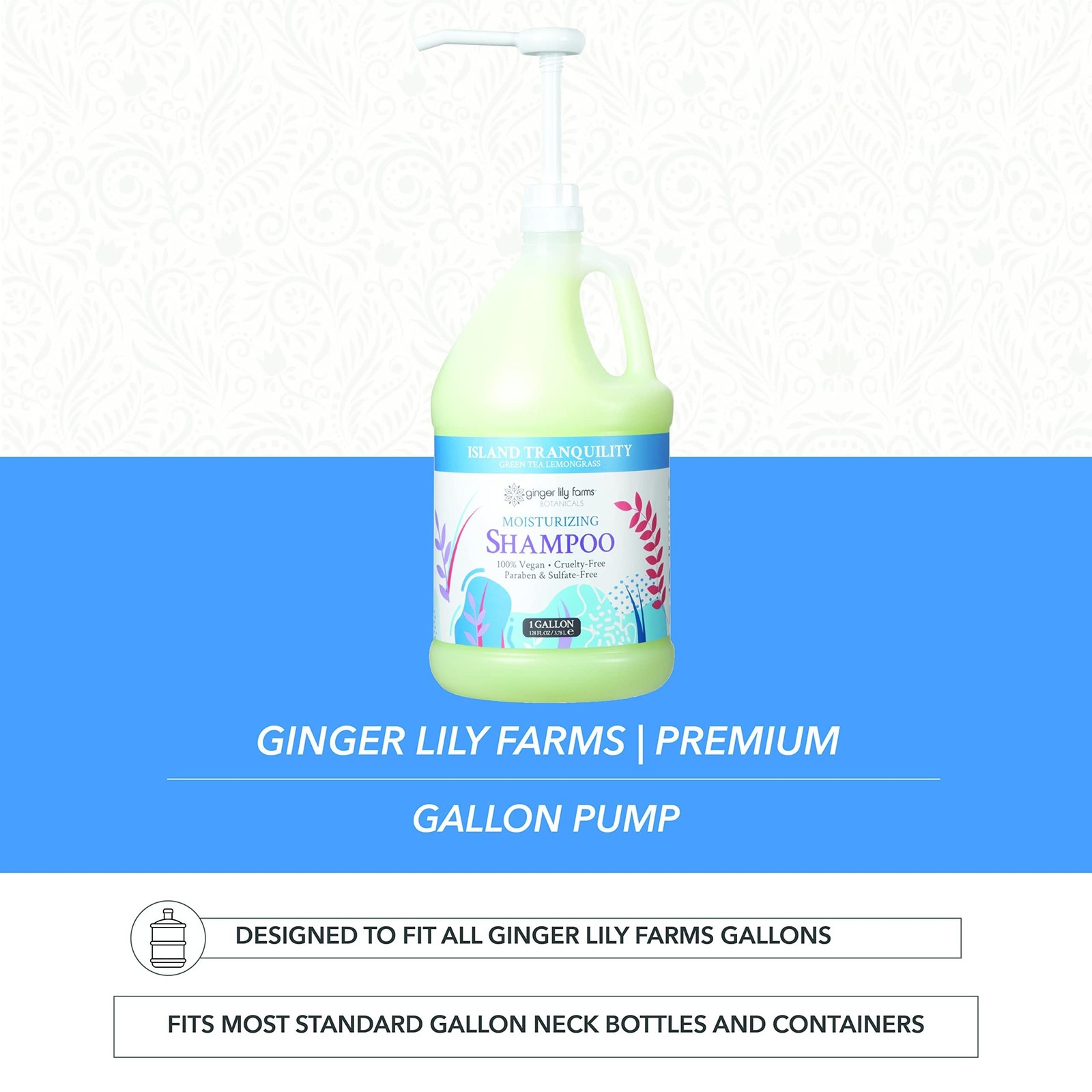 Ginger Lily Farms Premium Gallon Pump, Dispenses One Ounce Per Pump, Fits Mos…