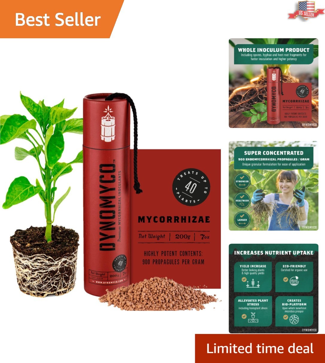 Concentrated Mycorrhizal Inoculant – 7oz Boost for Nutrient Uptake & Root Health