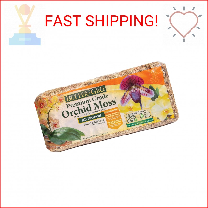 Better-Gro Premium Grade Orchid Moss – 100% Natural, Imported Sphagnum Moss for