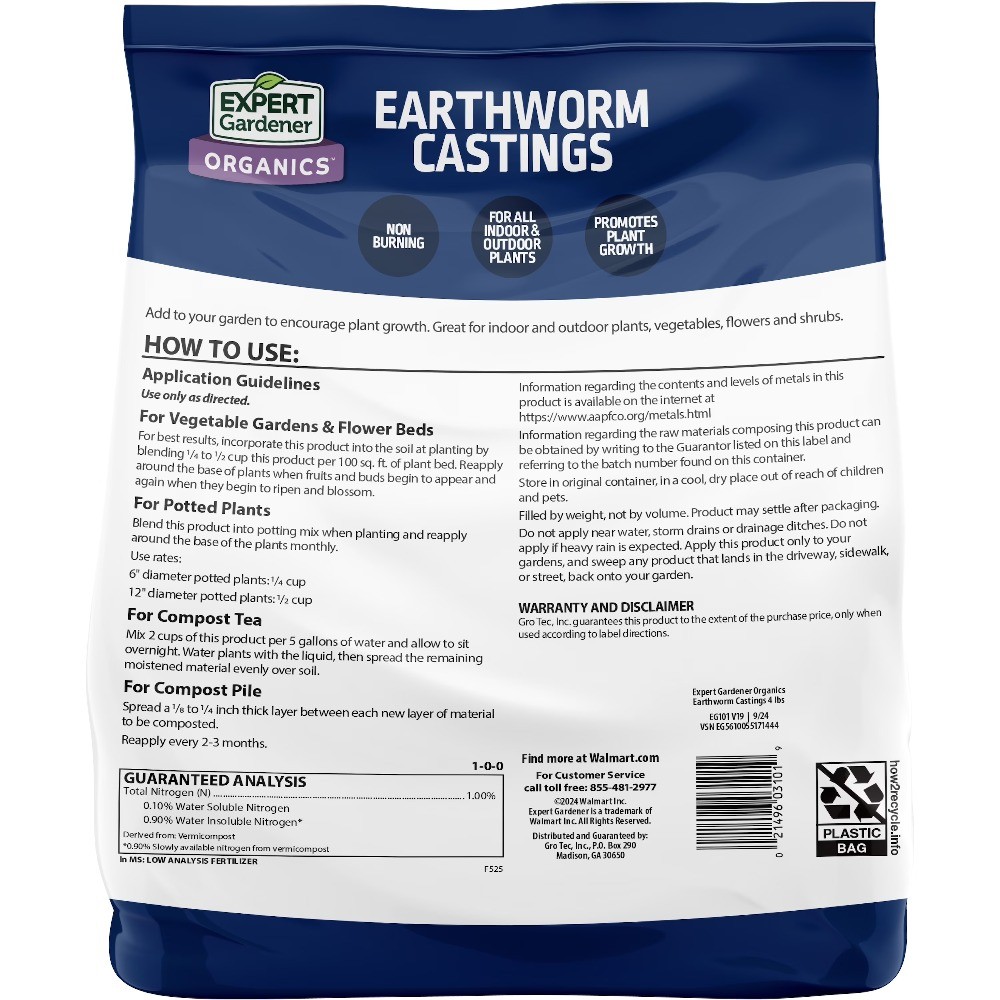 Expert Gardener 4lb Earth Worm Castings
