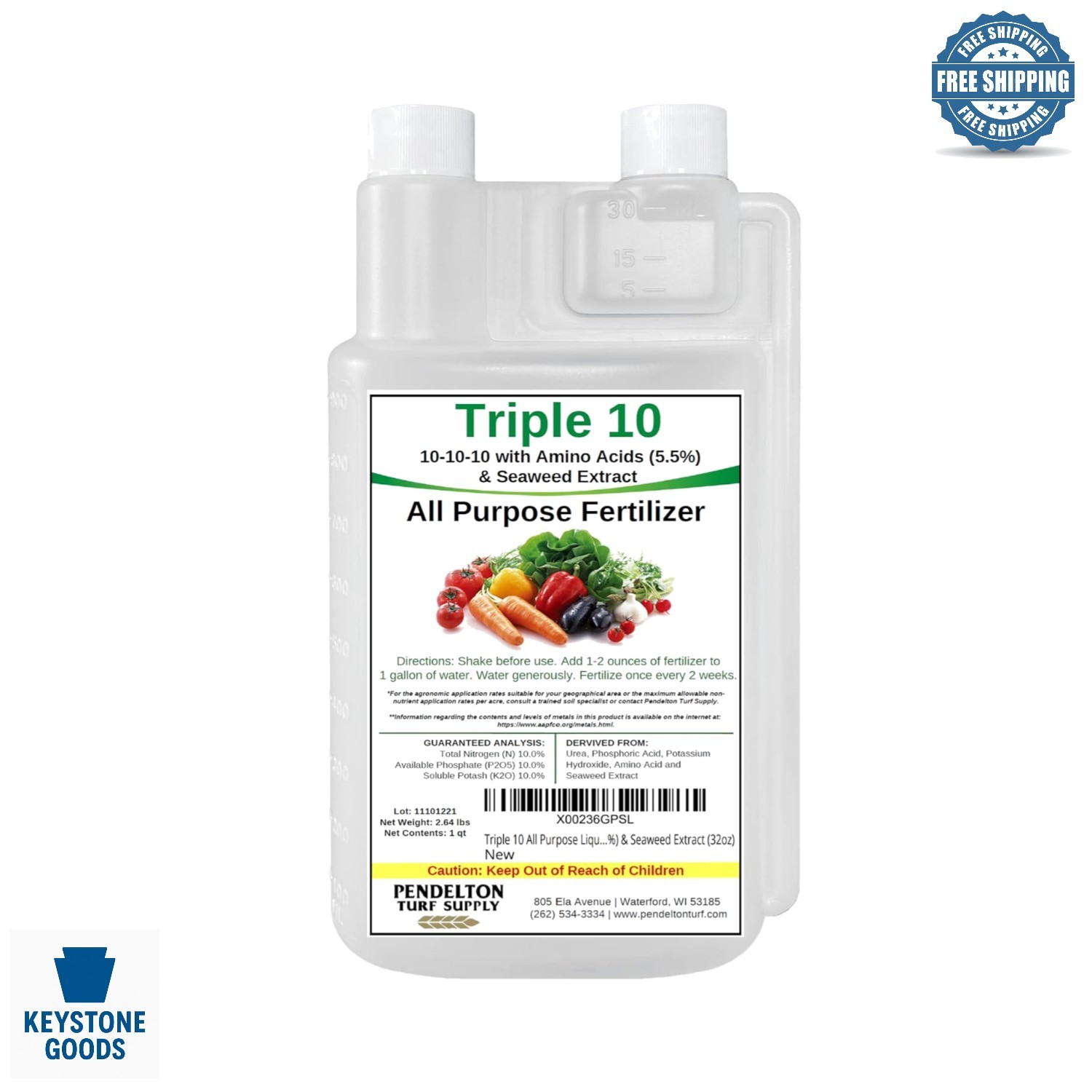Triple 10 All Purpose Liquid Fertilizer 32oz – Versatile Growth Boost with Am…