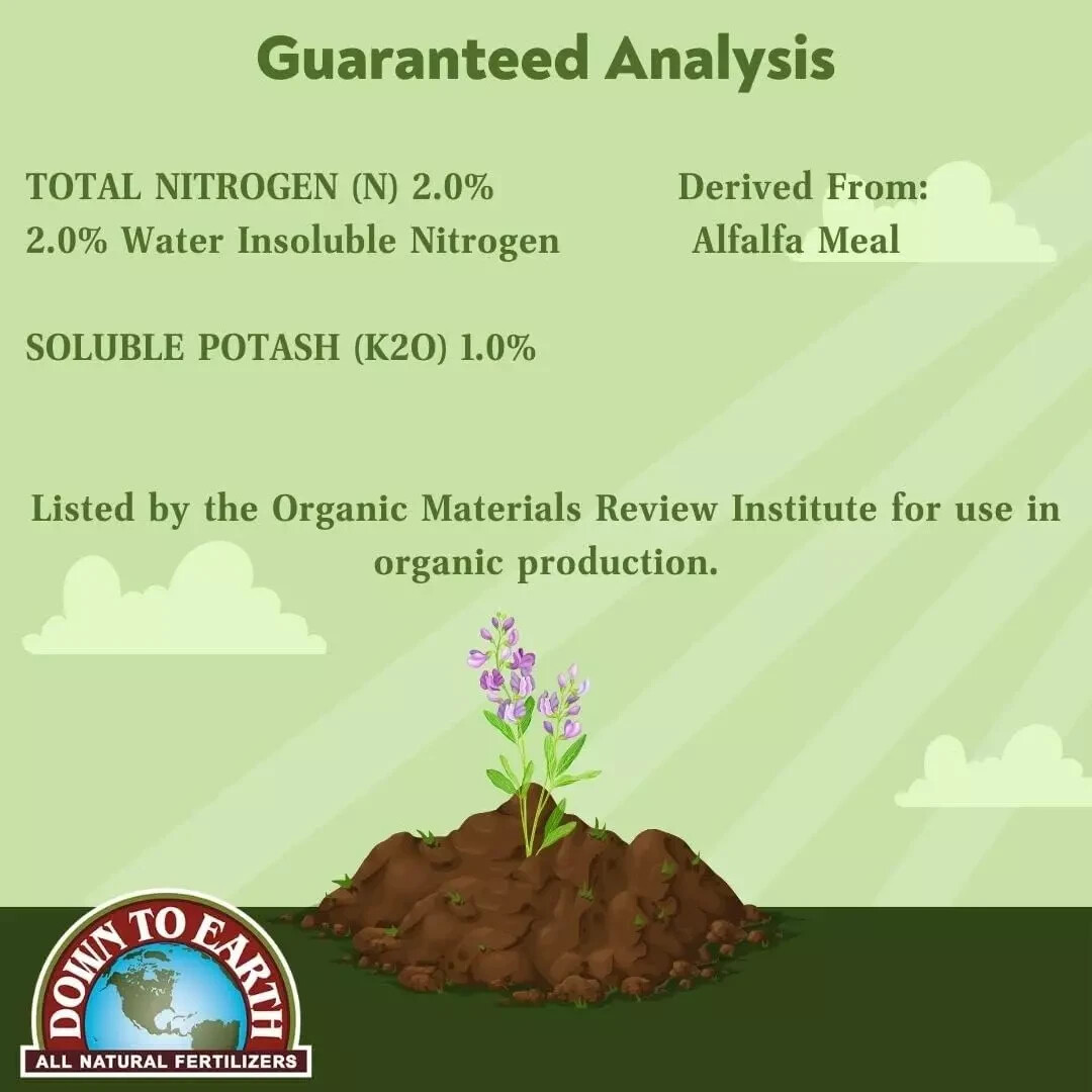 Down To Earth All Natural Fertilizers Organic Alfalfa Meal Mix 2-0-1, 4 lb