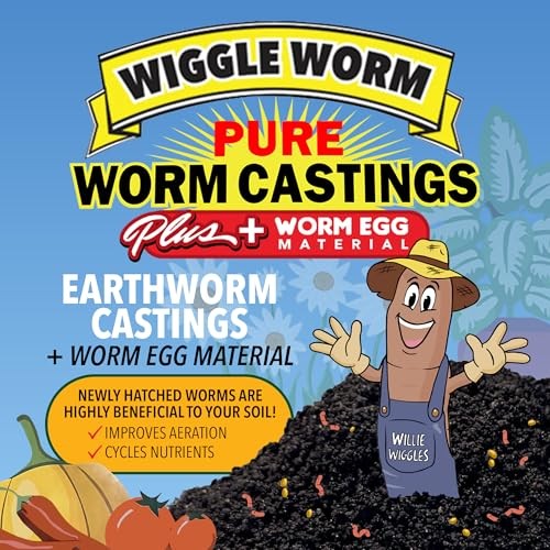Wiggle Worm 100% Pure Worm Castings Plus Worm Egg Material, 40lbs – Organic