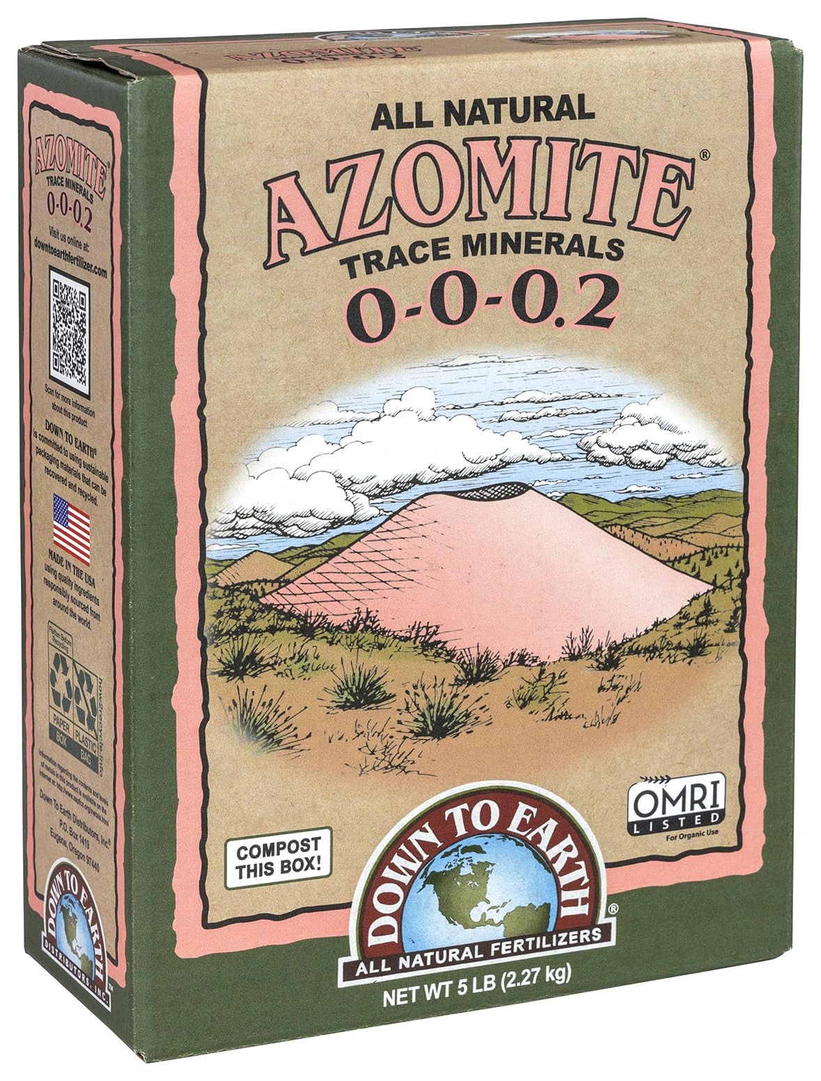 5 lb Azomite Natural Mineral Fertilizer for Improved Plant Growth and Yields