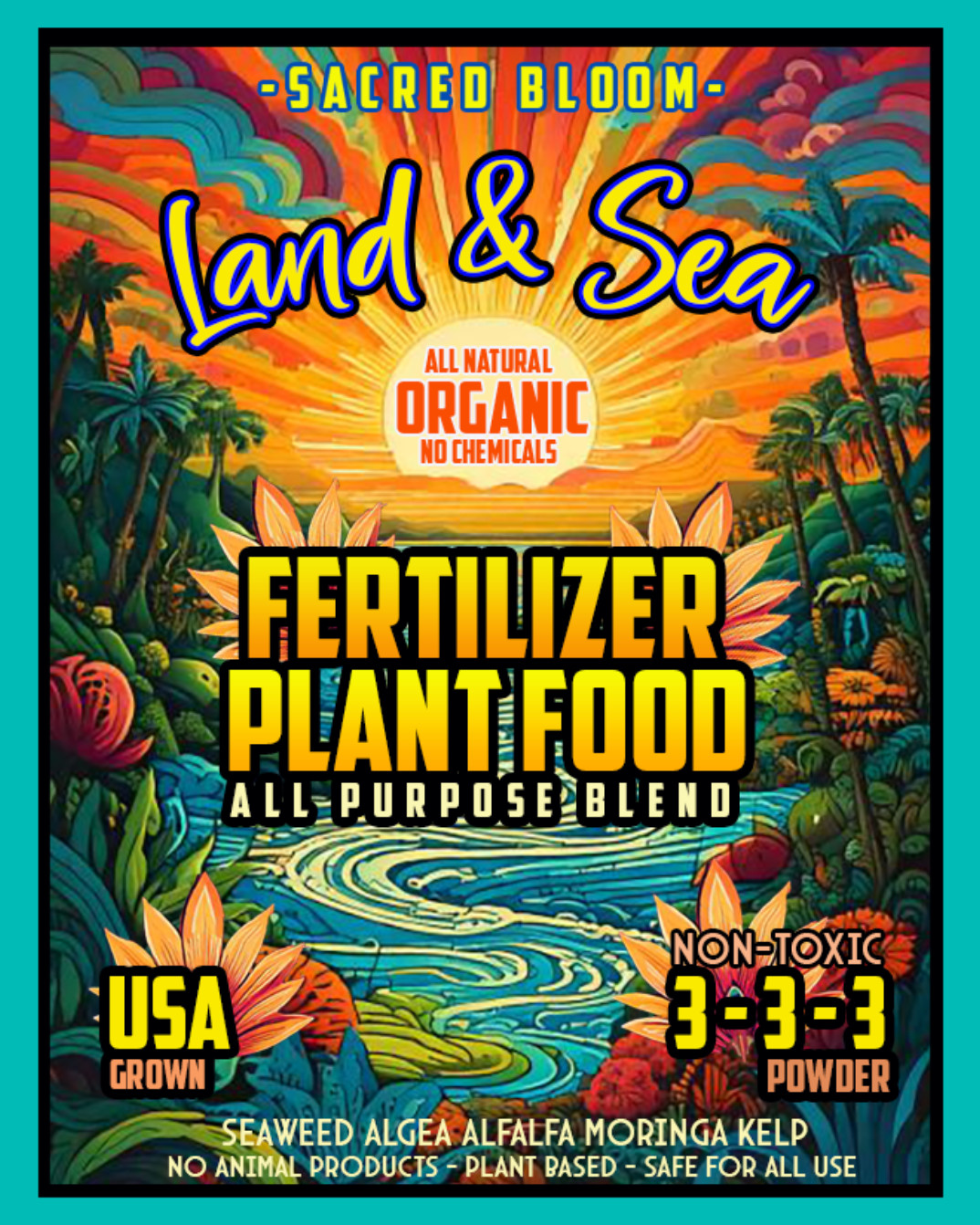 Organic Plant Food – Living Soil Land & Sea Grow Fertilizer for Lush Growth USA