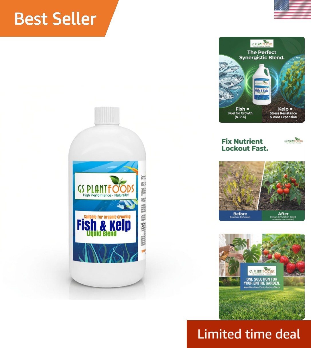 Liquid Fish & Kelp Fertilizer 1 Quart – Organic Material Review Institute Lis…