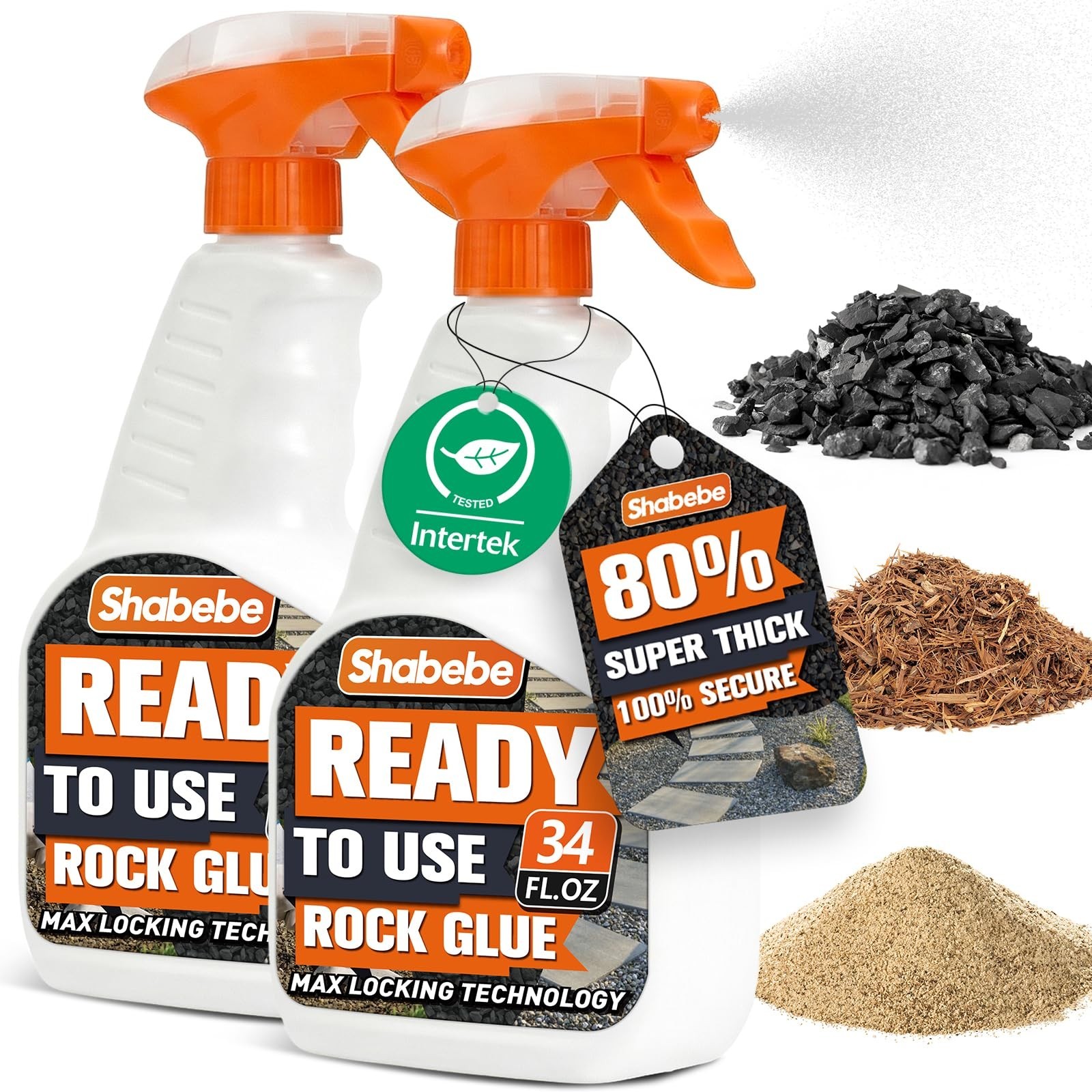 Rock Glue with Sprayer-68OZ Ready to Use Mulch Bond for Landscaping, No Dilut…